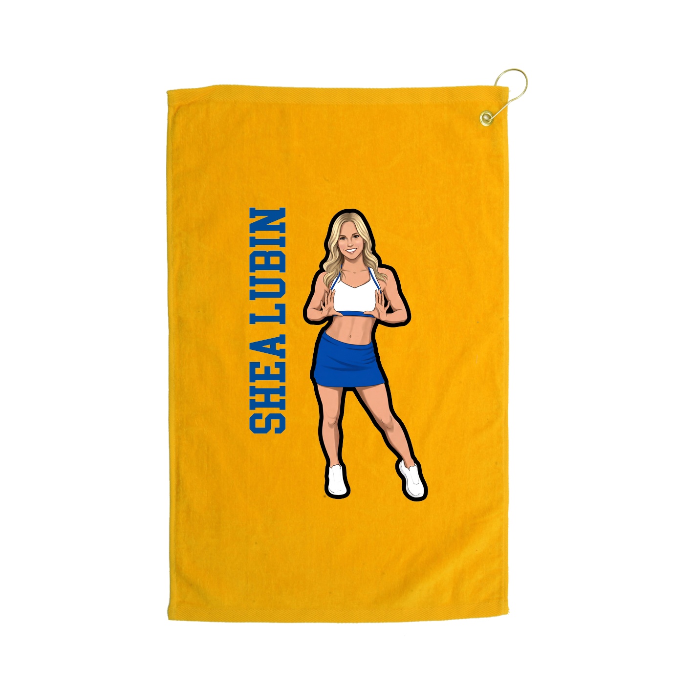Golf Towel — Name Vertical in Gold