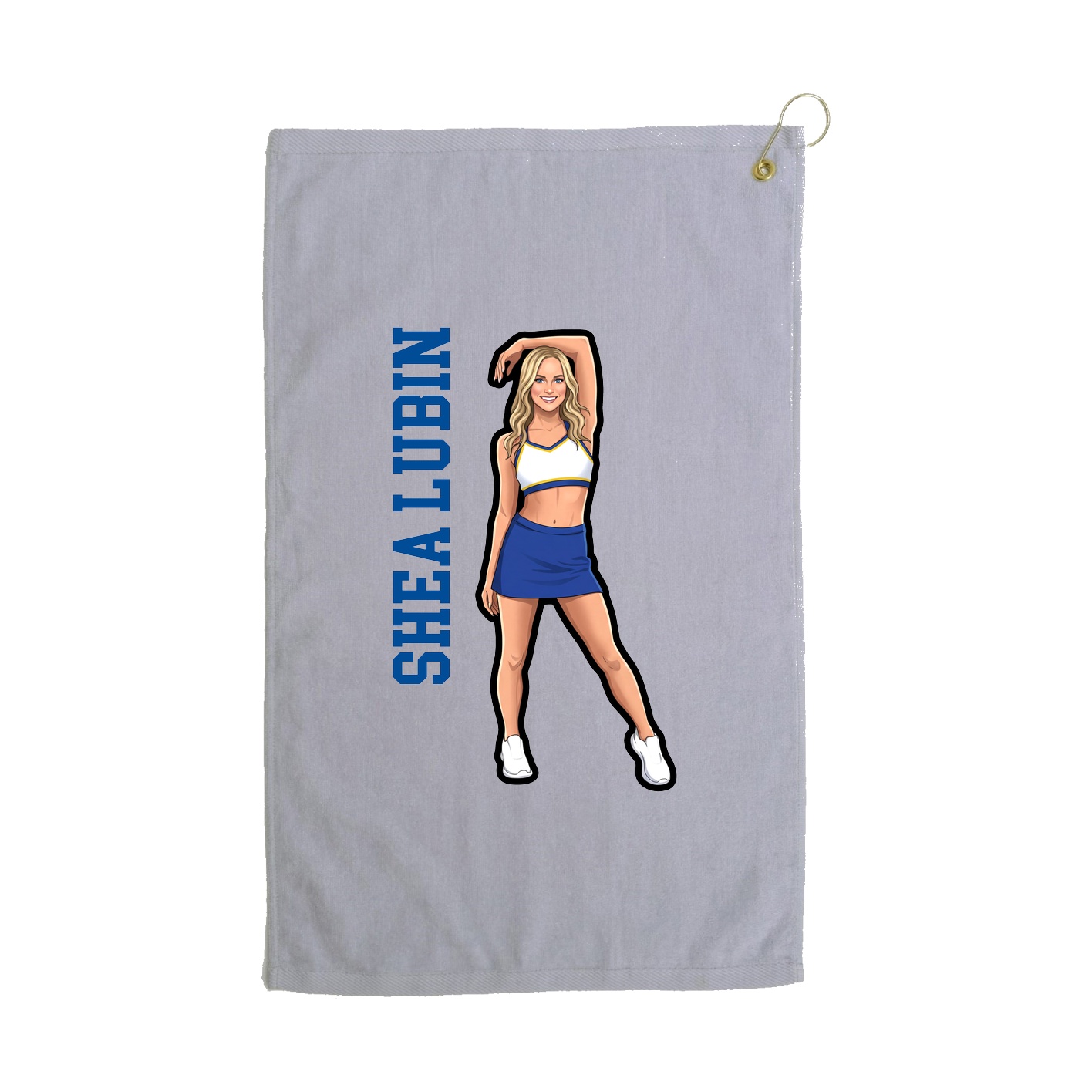 Golf Towel — Name Vertical in Grey
