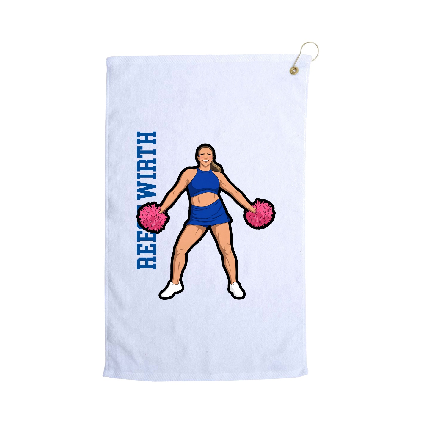 Golf Towel — Name Vertical in White