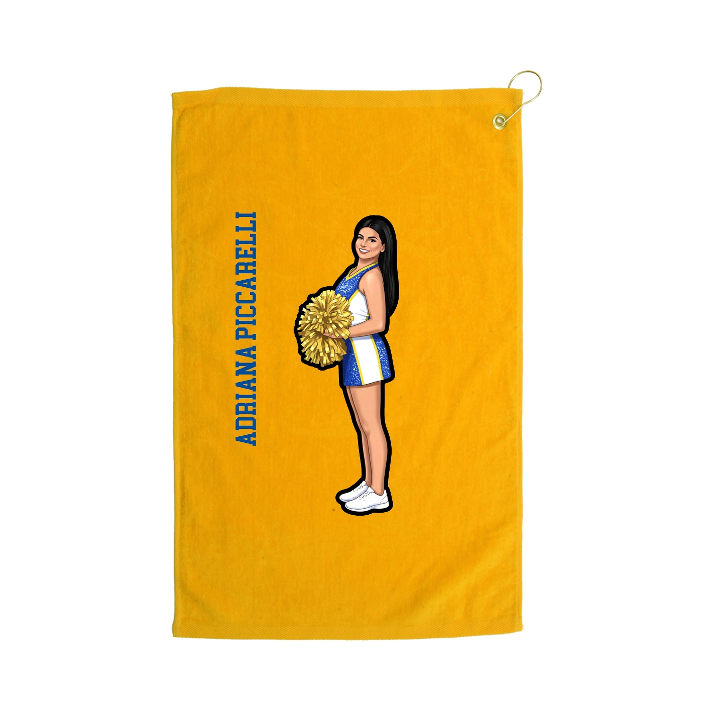 Golf Towel — Name Vertical in Gold