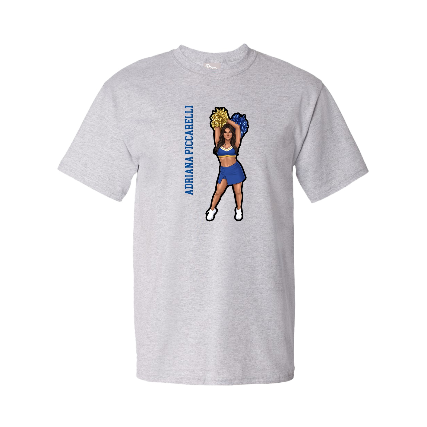 Youth Tee — Name Vertical in Grey