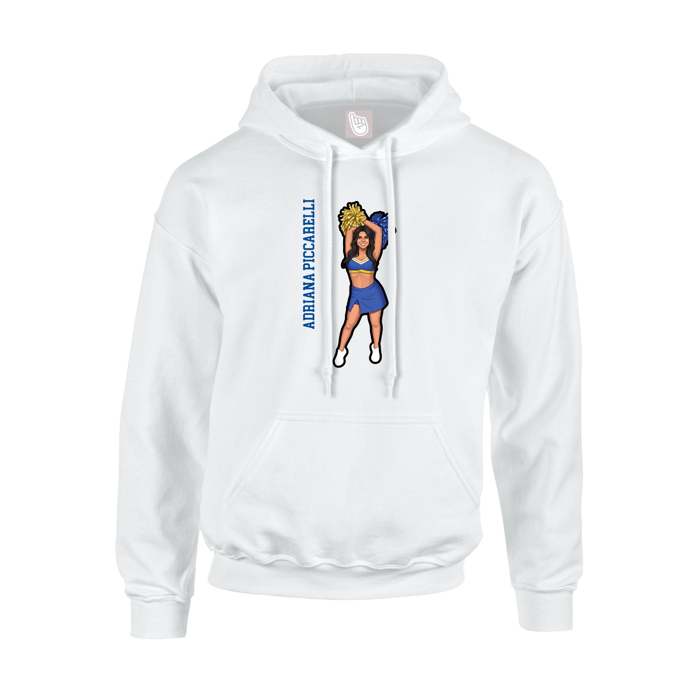 Youth Hoodie — Name Vertical in White