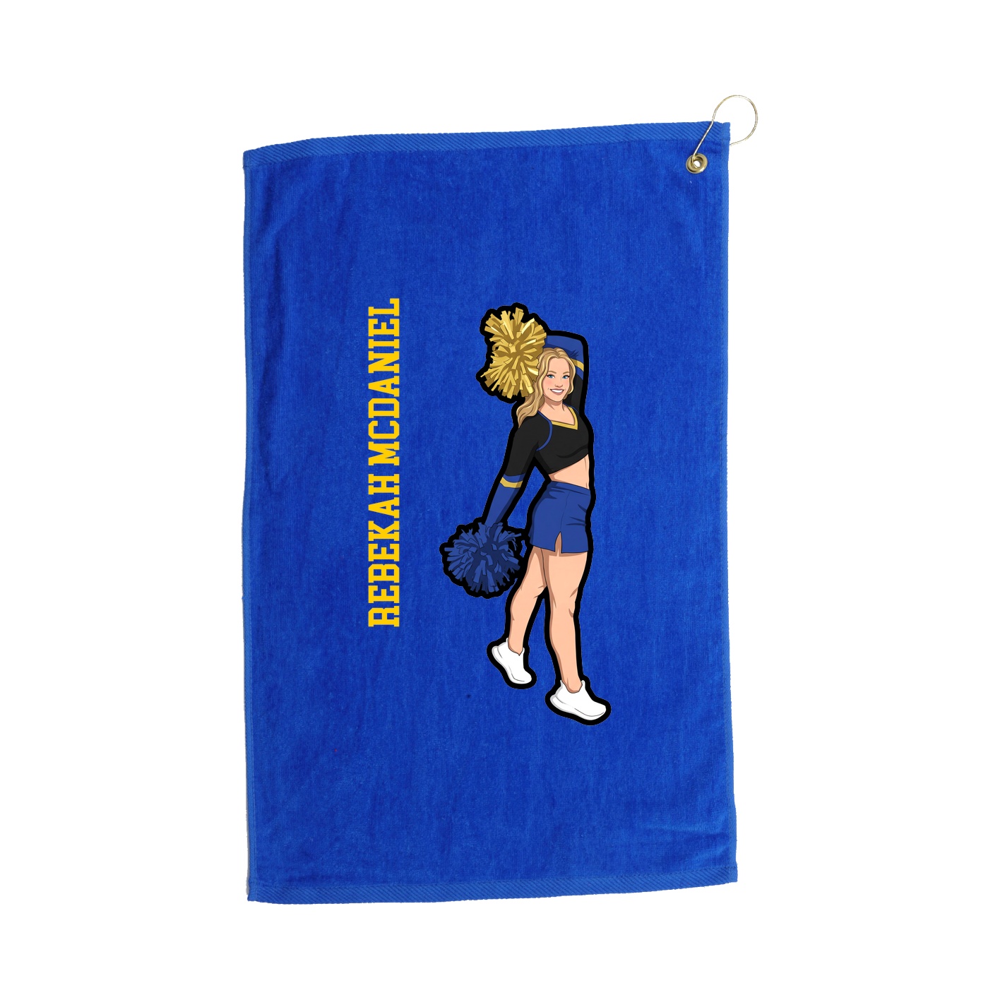 Golf Towel — Name Vertical in Royal