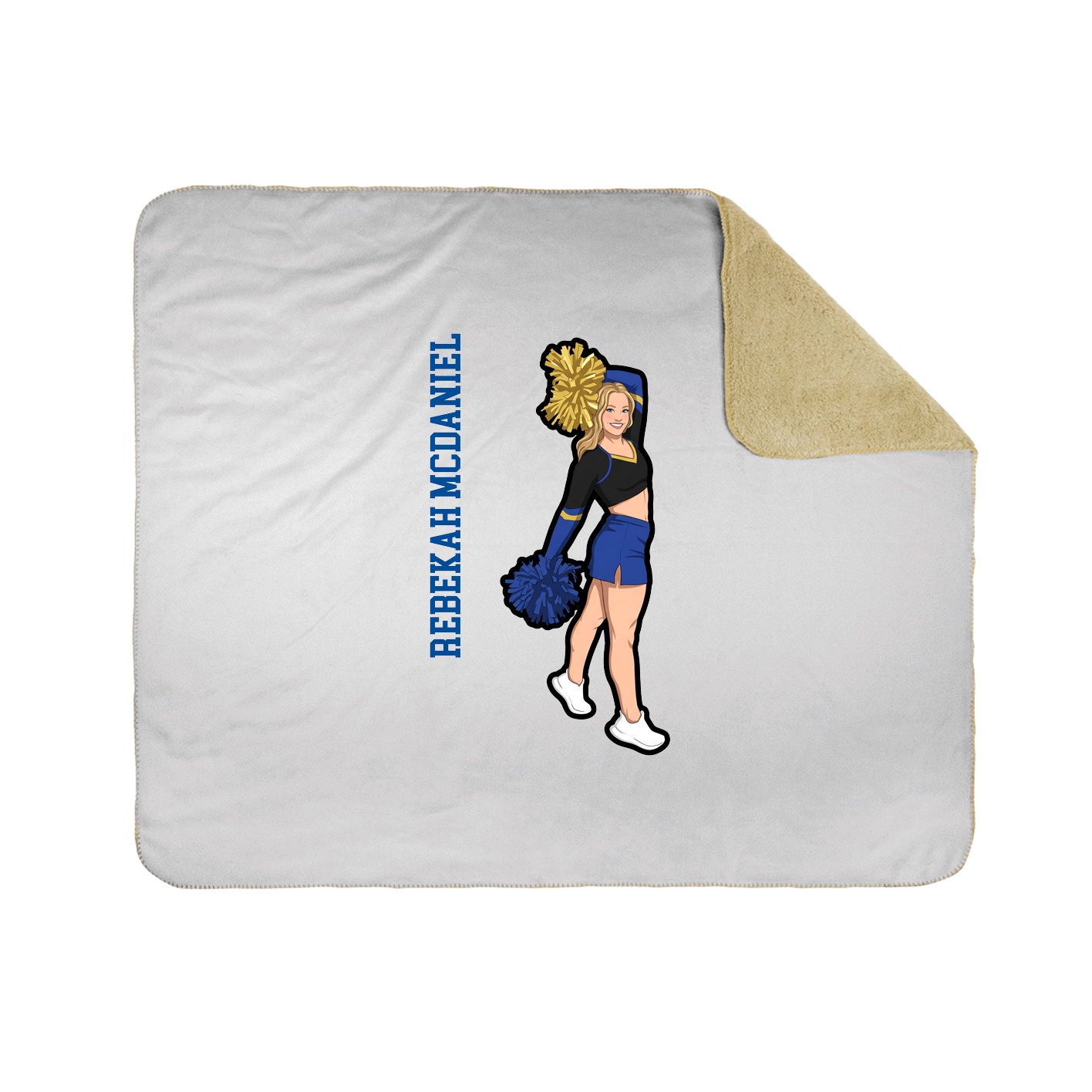 Throw Blanket — Name Vertical in White
