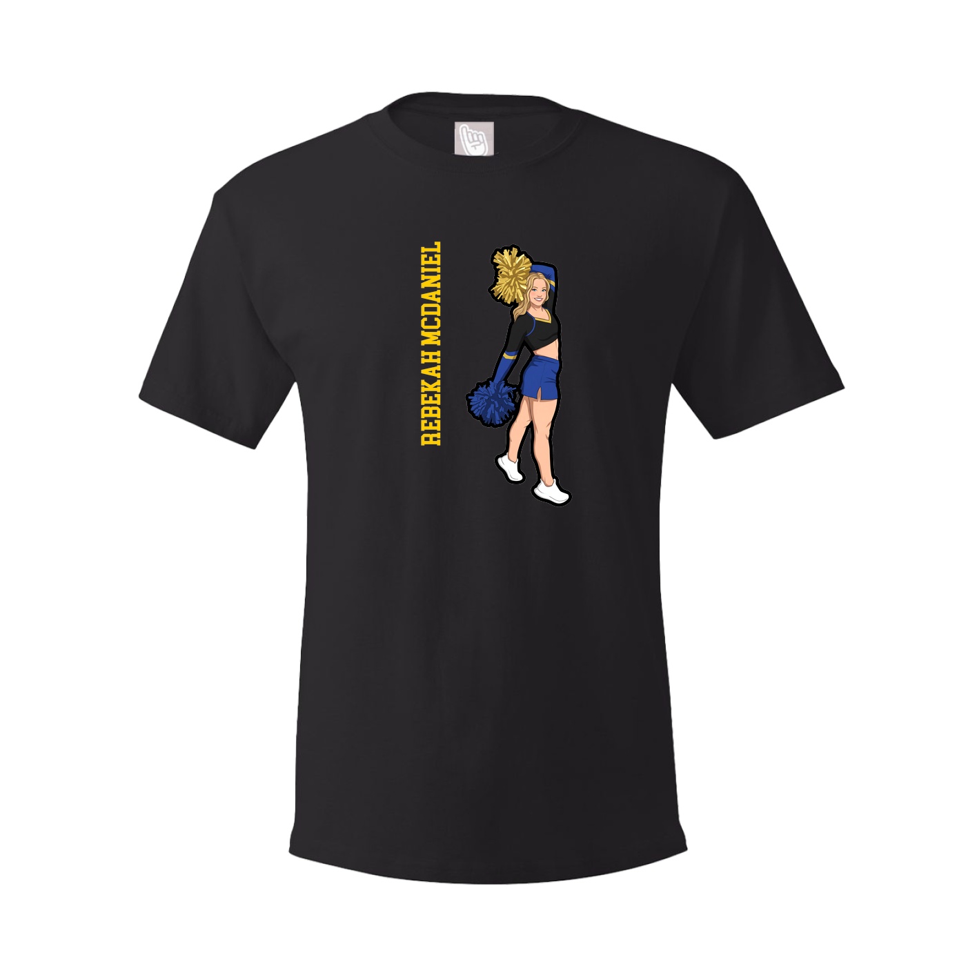 Youth Tee — Name Vertical in Black