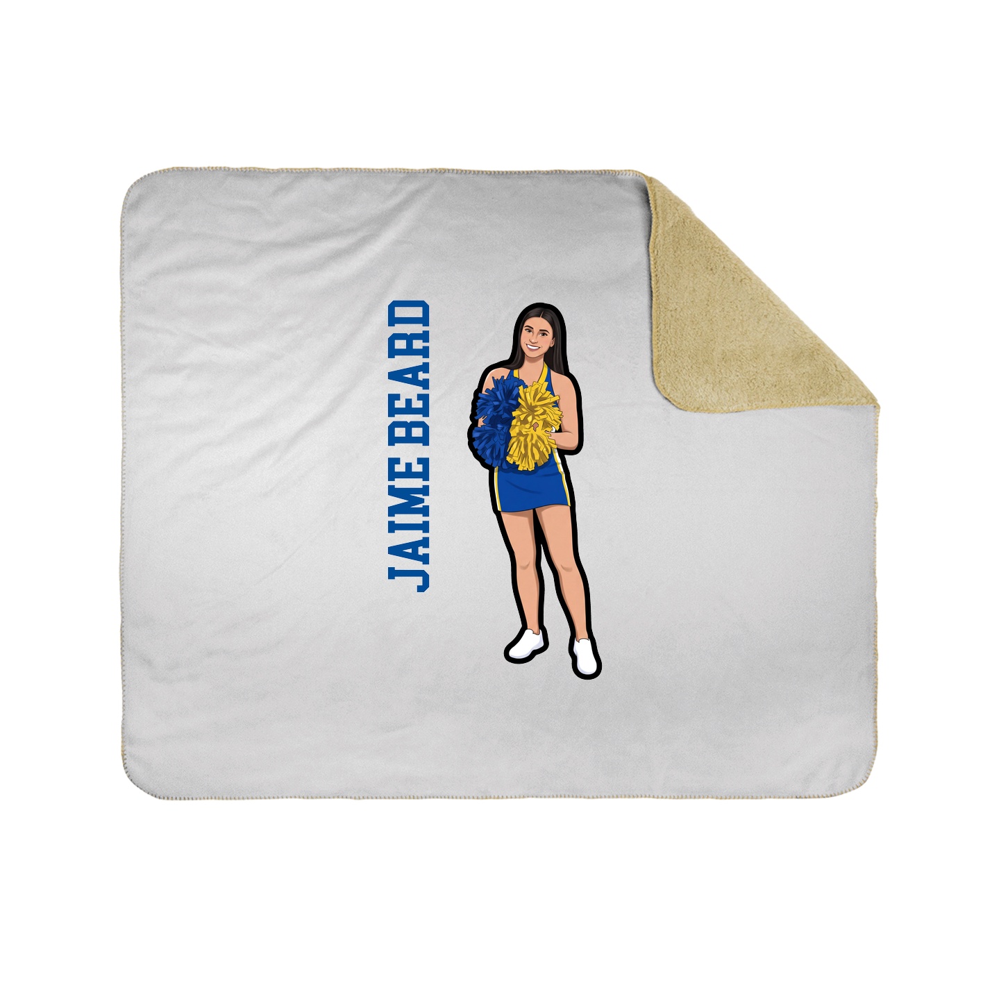 Throw Blanket — Name Vertical in White
