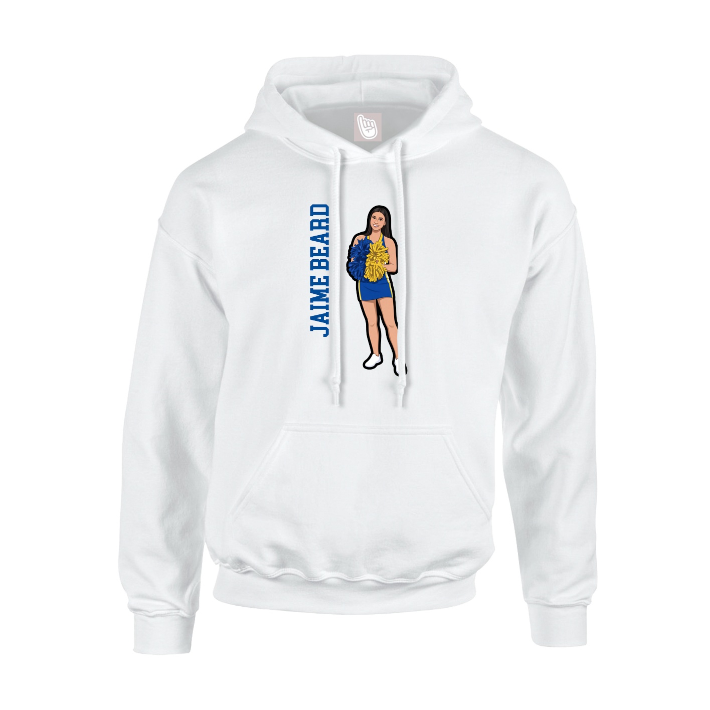 Youth Hoodie — Name Vertical in White