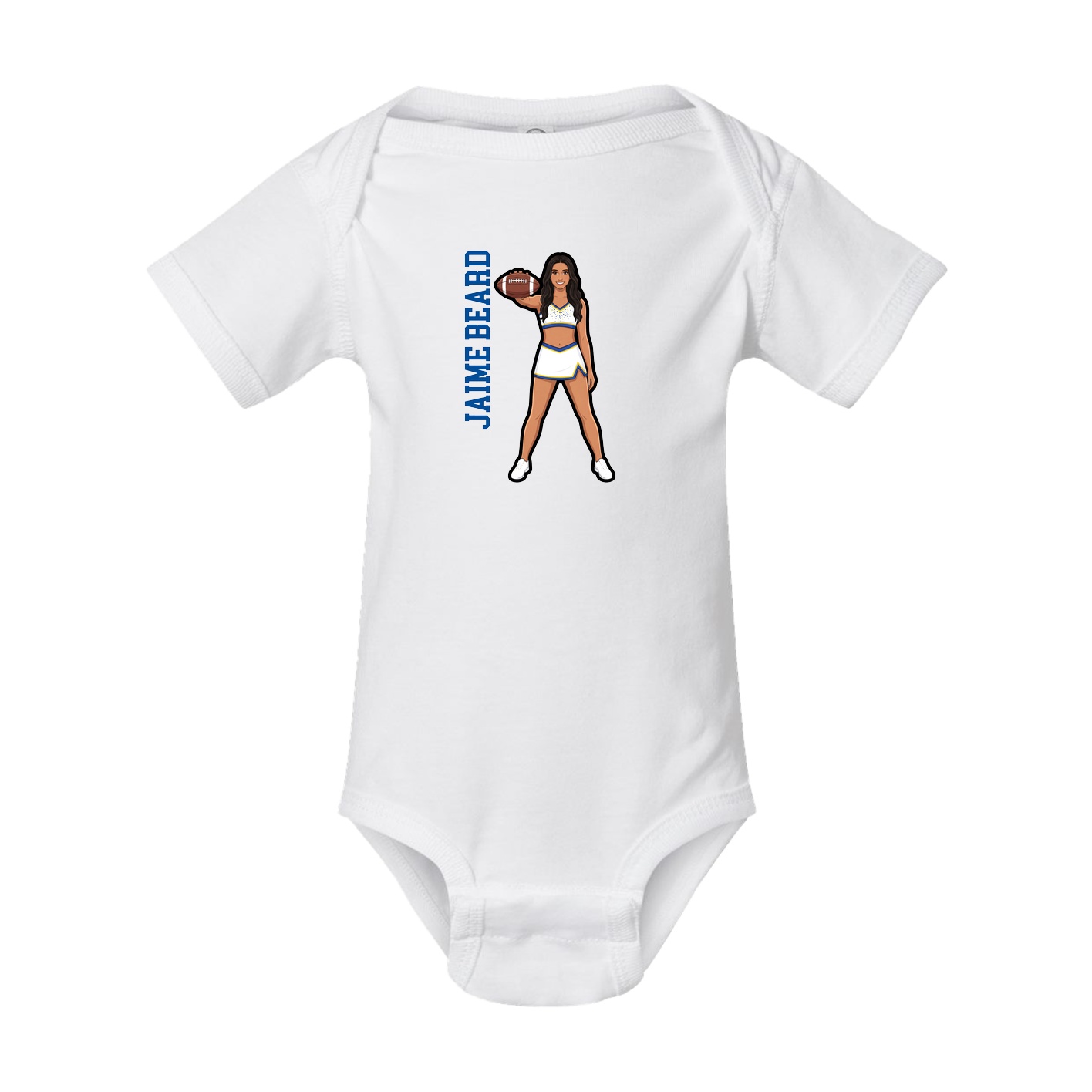 Baby Onesie — Name Vertical in White
