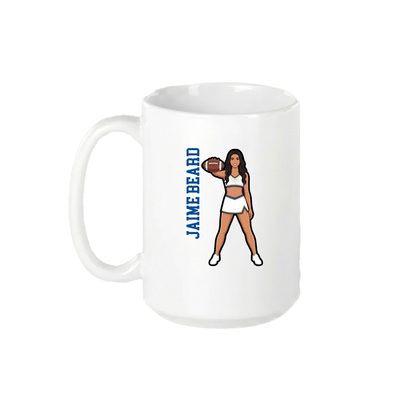 15oz Coffee Mug — Name Vertical in White