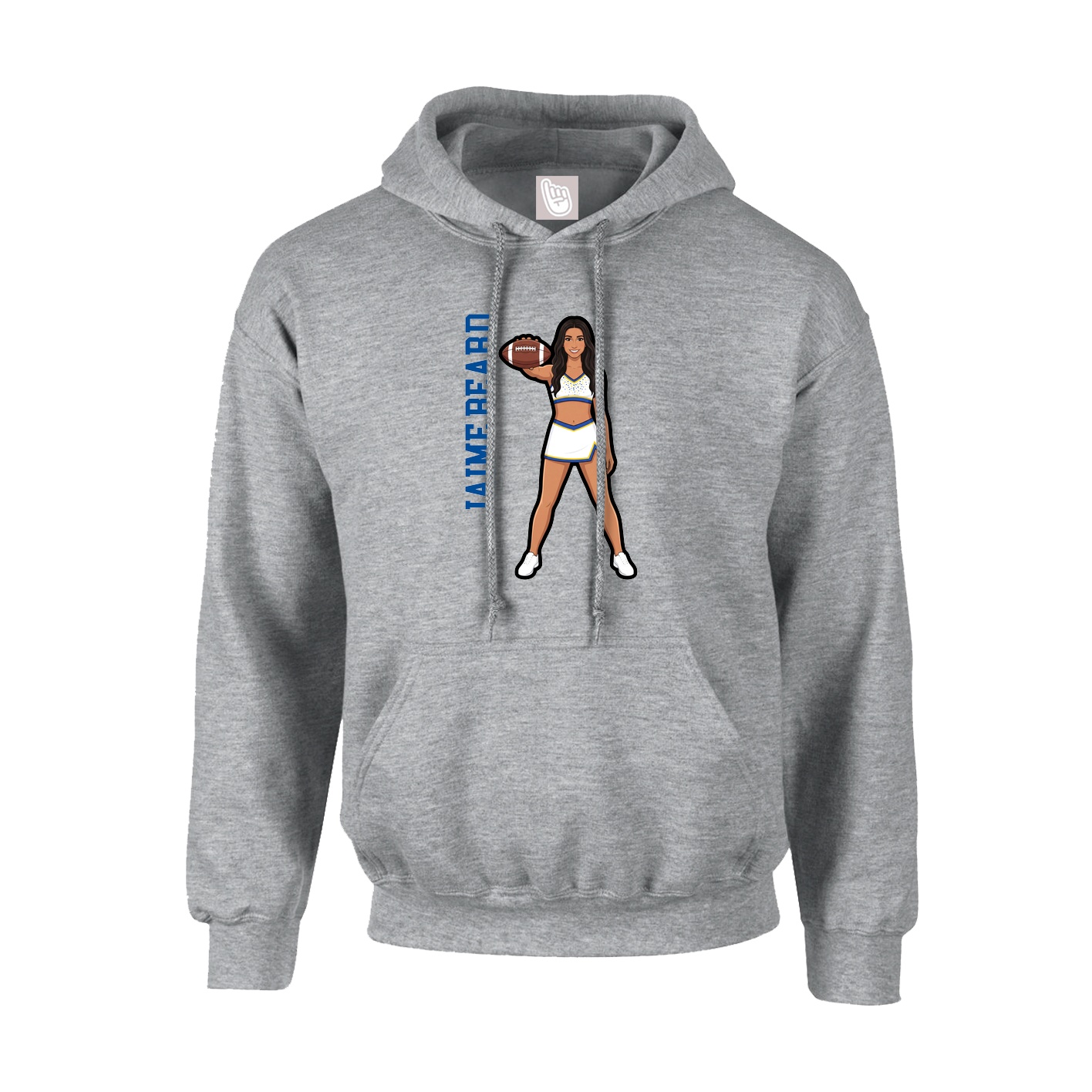 Youth Hoodie — Name Vertical in Grey
