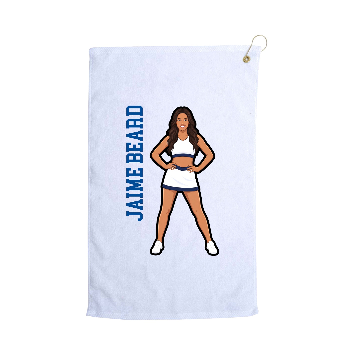 Golf Towel — Name Vertical in White