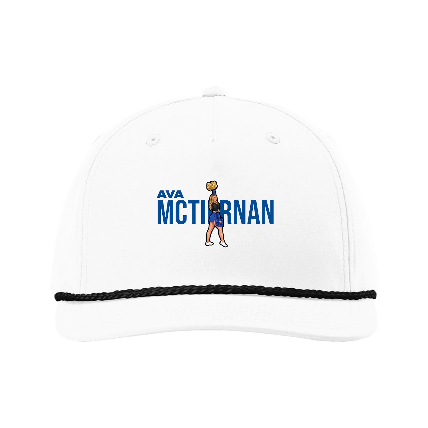 Five-Panel Classic Rope Cap — Player Name in White