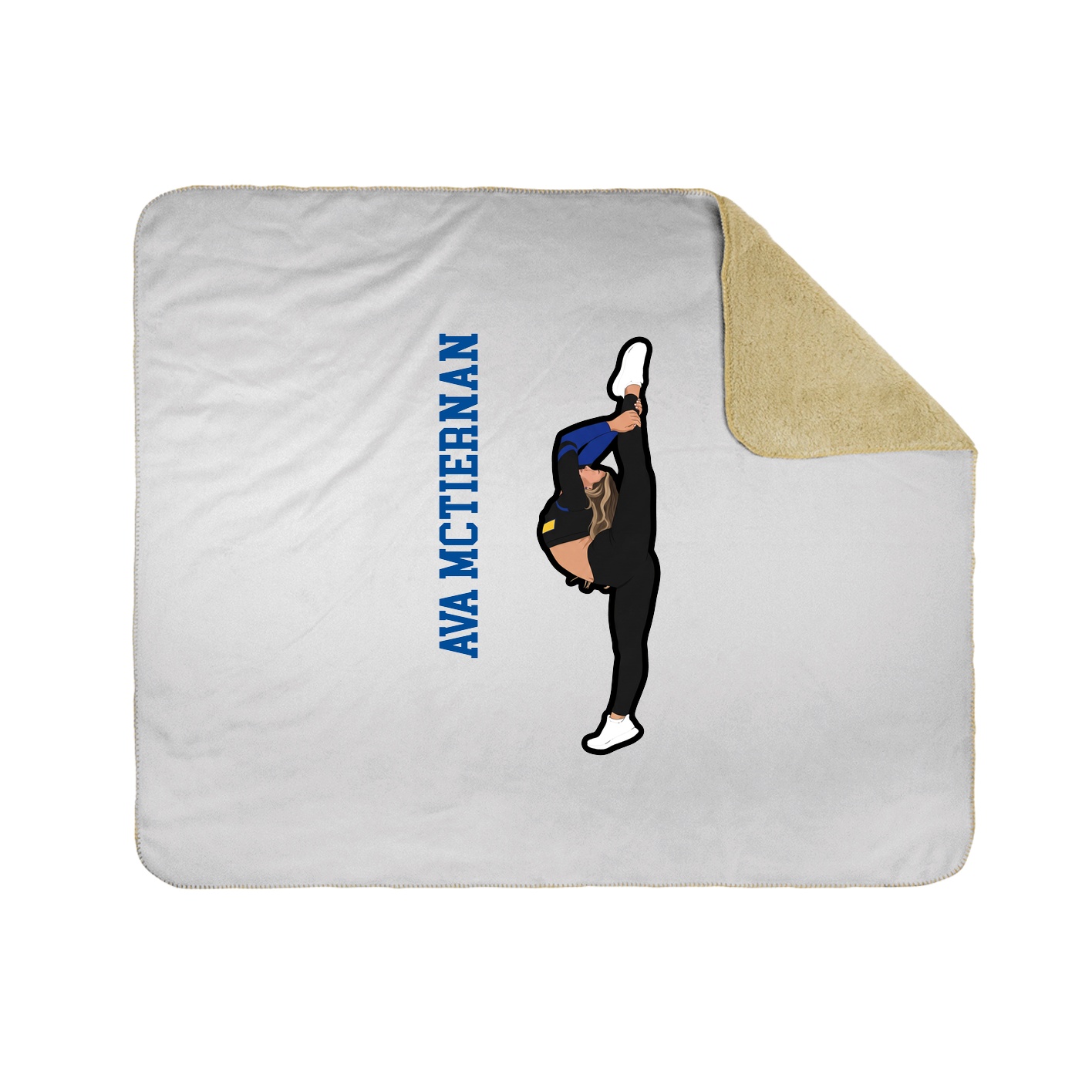 Throw Blanket — Name Vertical in White
