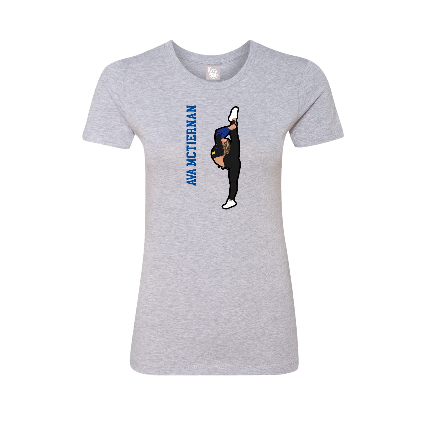 Womens Tee — Name Vertical in Grey
