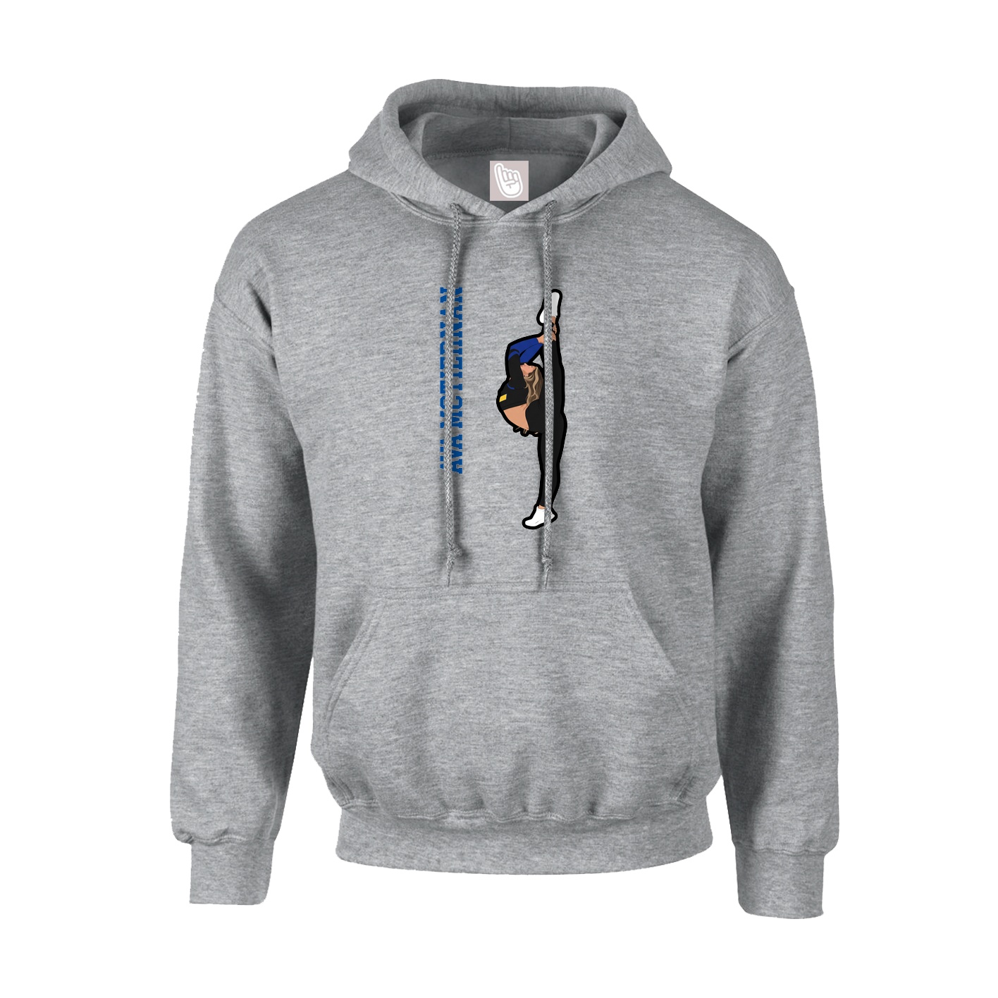 Hoodie — Name Vertical in Grey