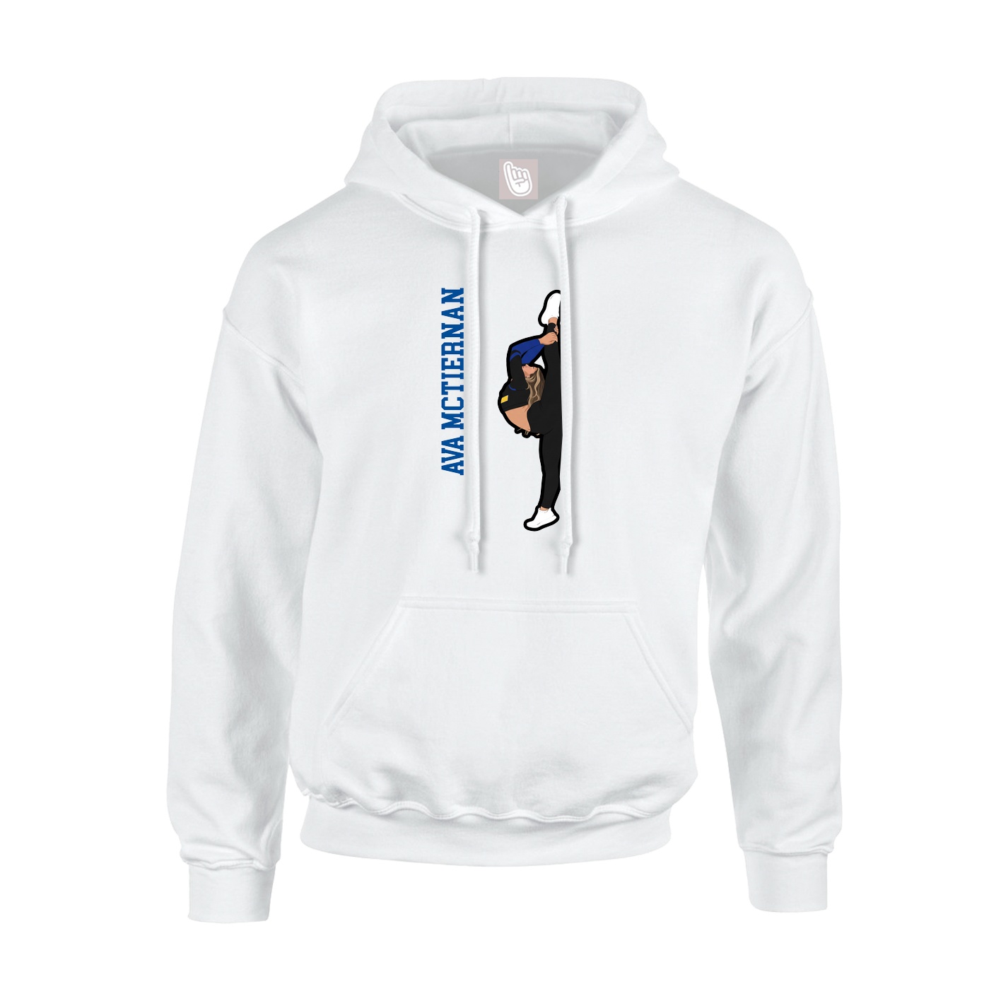 Youth Hoodie — Name Vertical in White