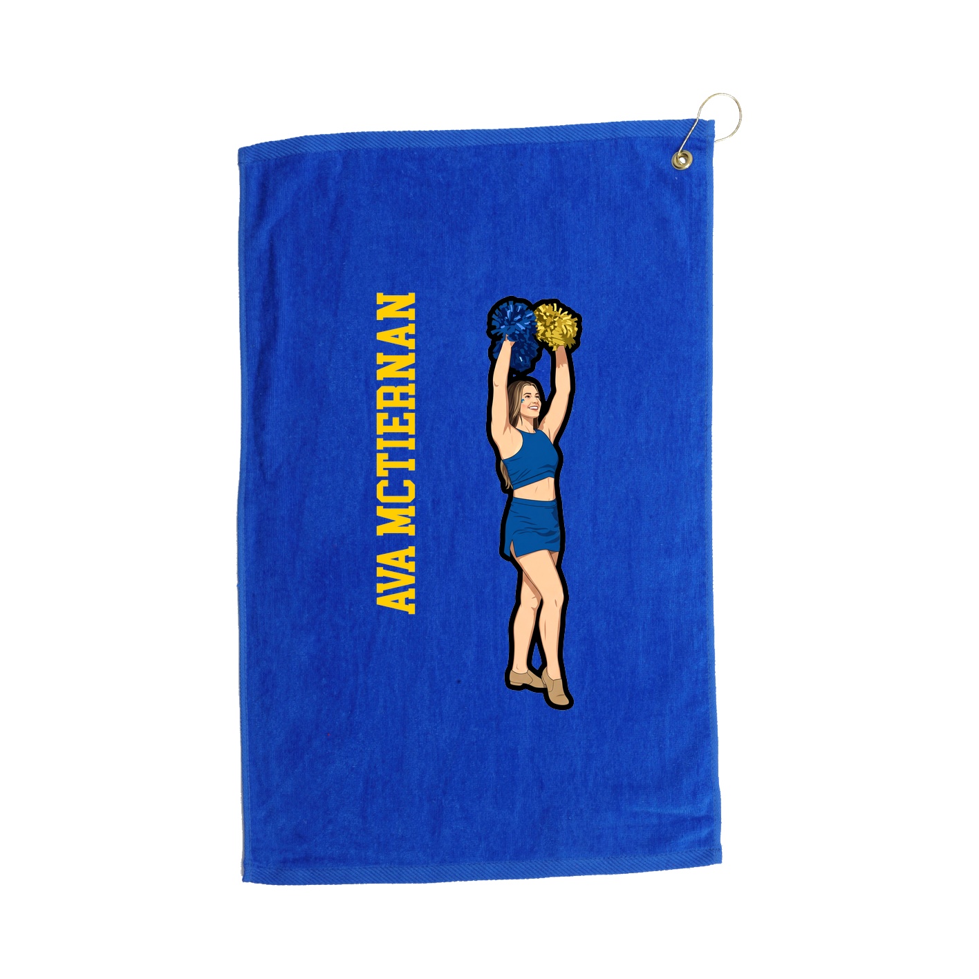 Golf Towel — Name Vertical in Royal