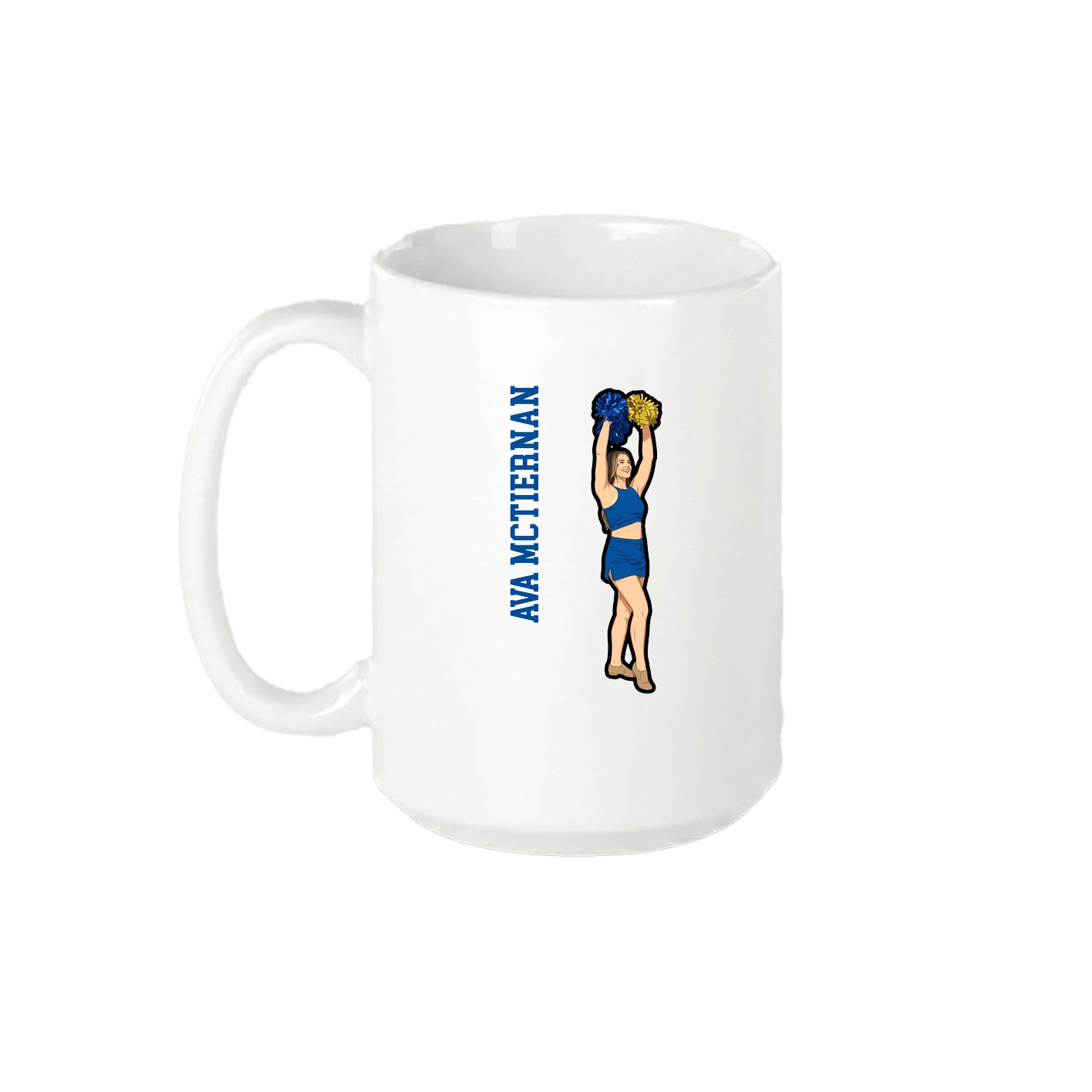 15oz Coffee Mug — Name Vertical in White