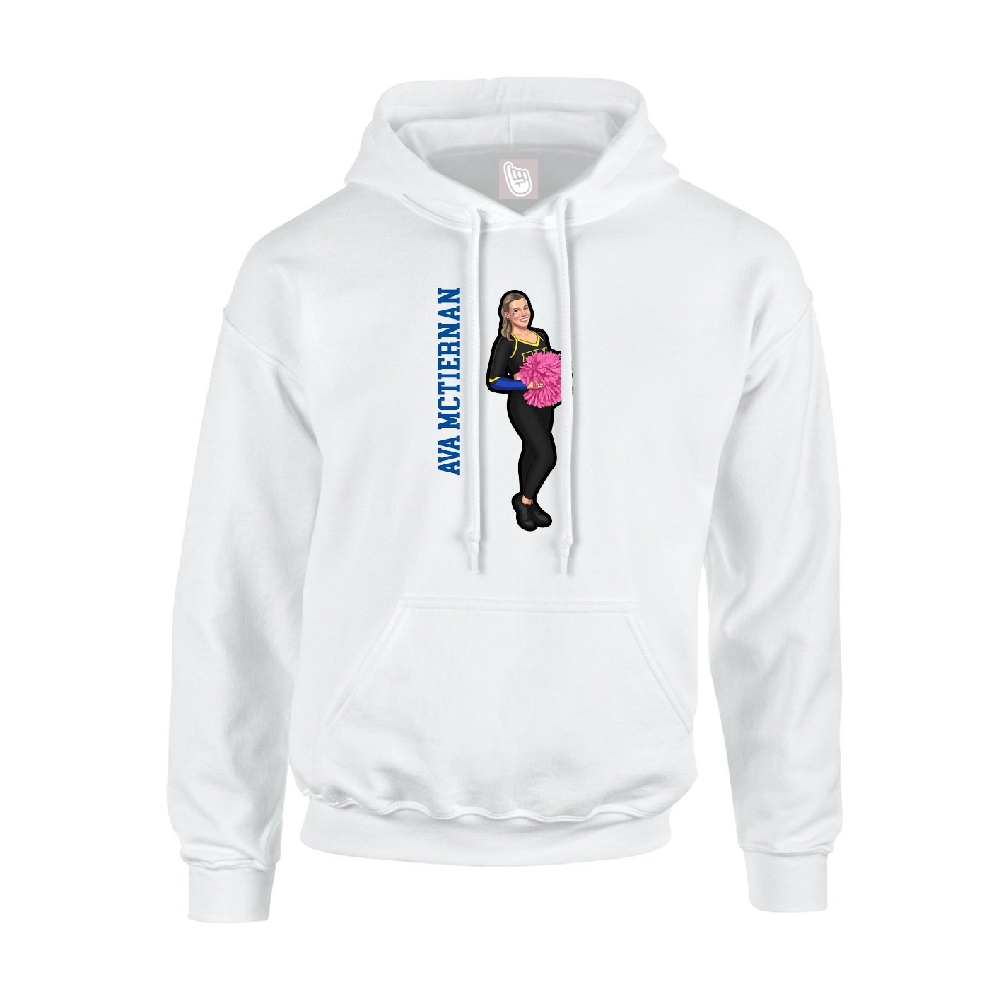 Hoodie — Name Vertical in White