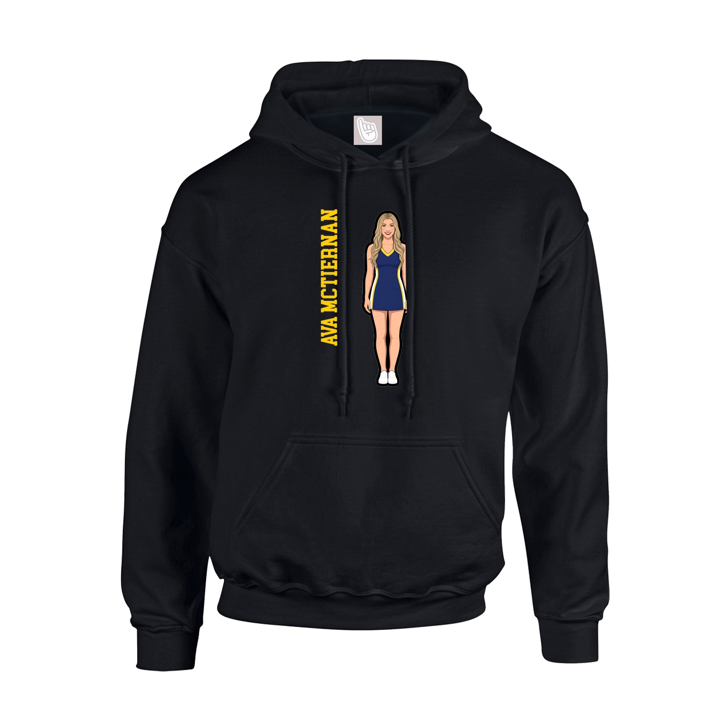 Hoodie — Name Vertical in Black