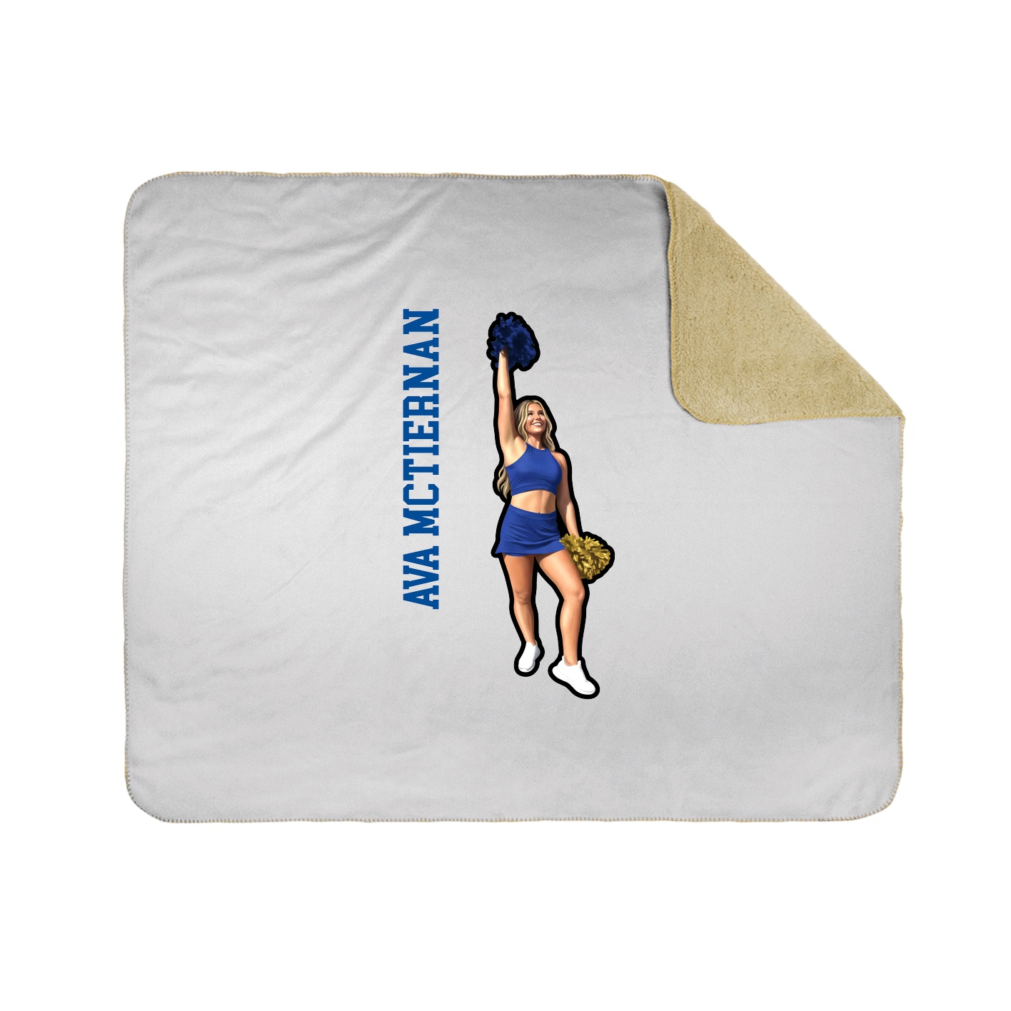 Throw Blanket — Name Vertical in White