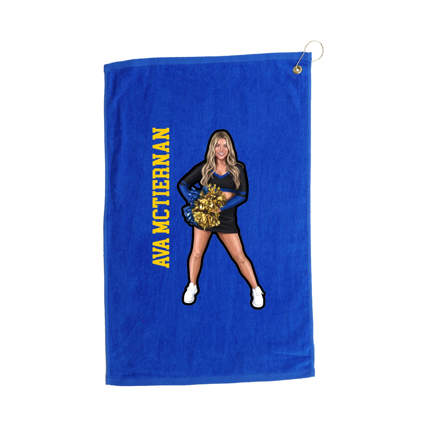 Golf Towel — Name Vertical in Royal