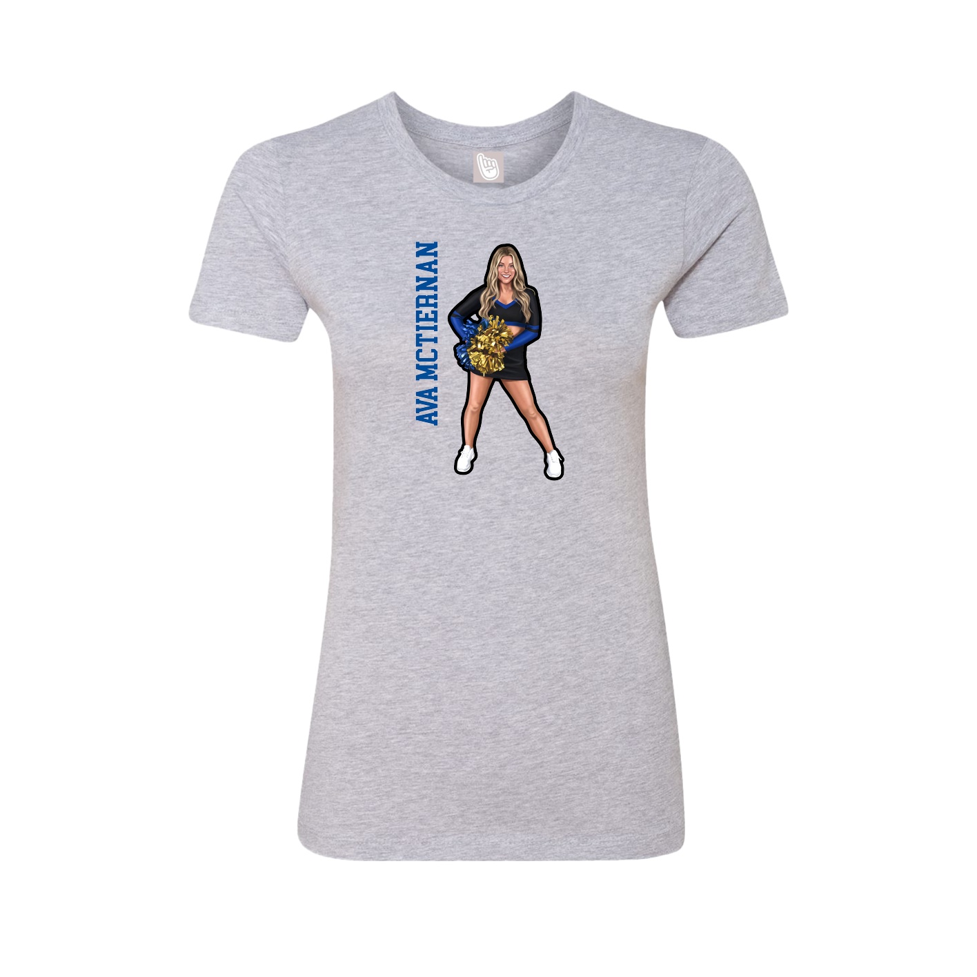 Womens Tee — Name Vertical in Grey