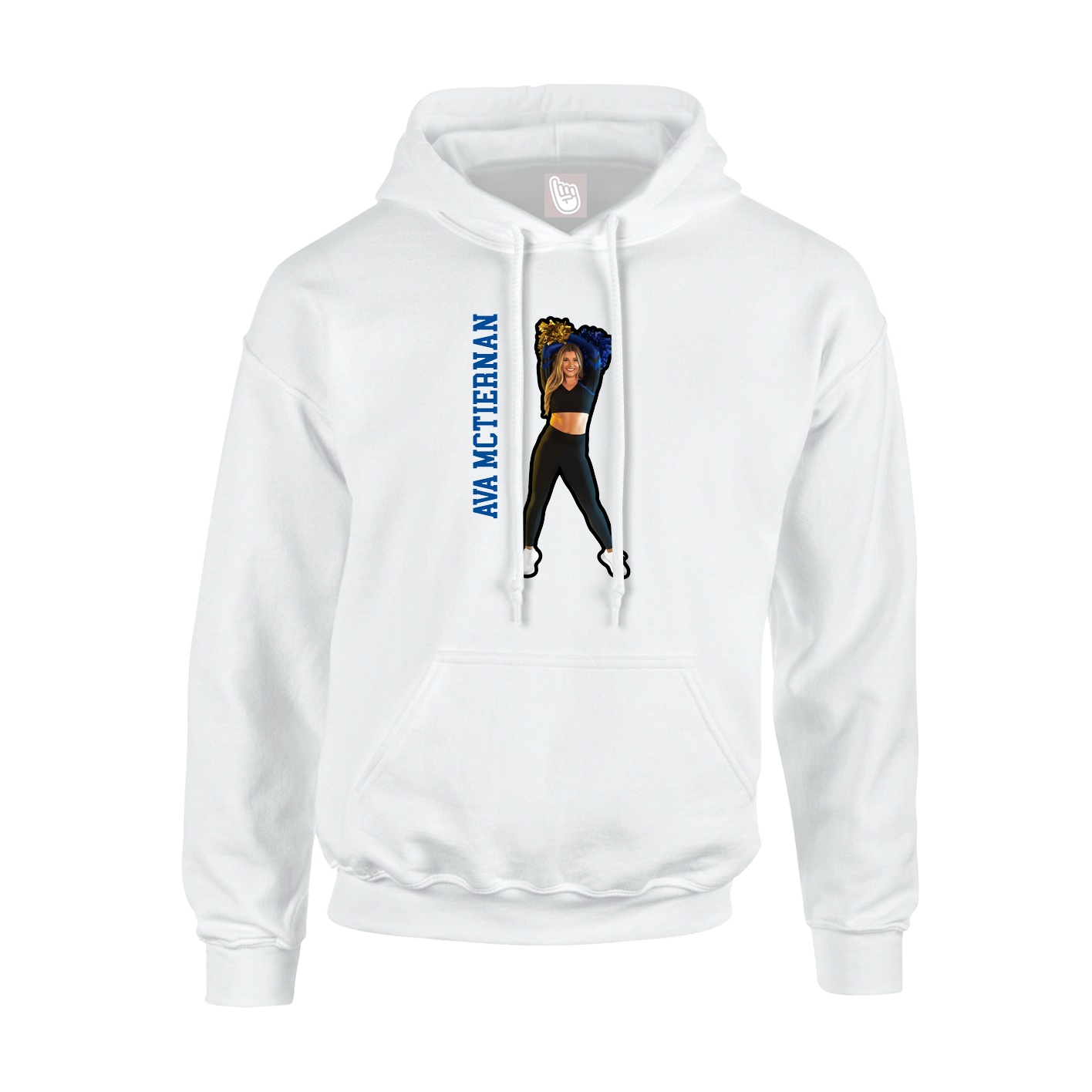 Youth Hoodie — Name Vertical in White