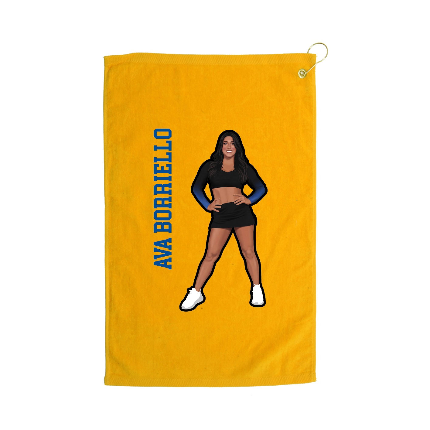 Golf Towel — Name Vertical in Gold