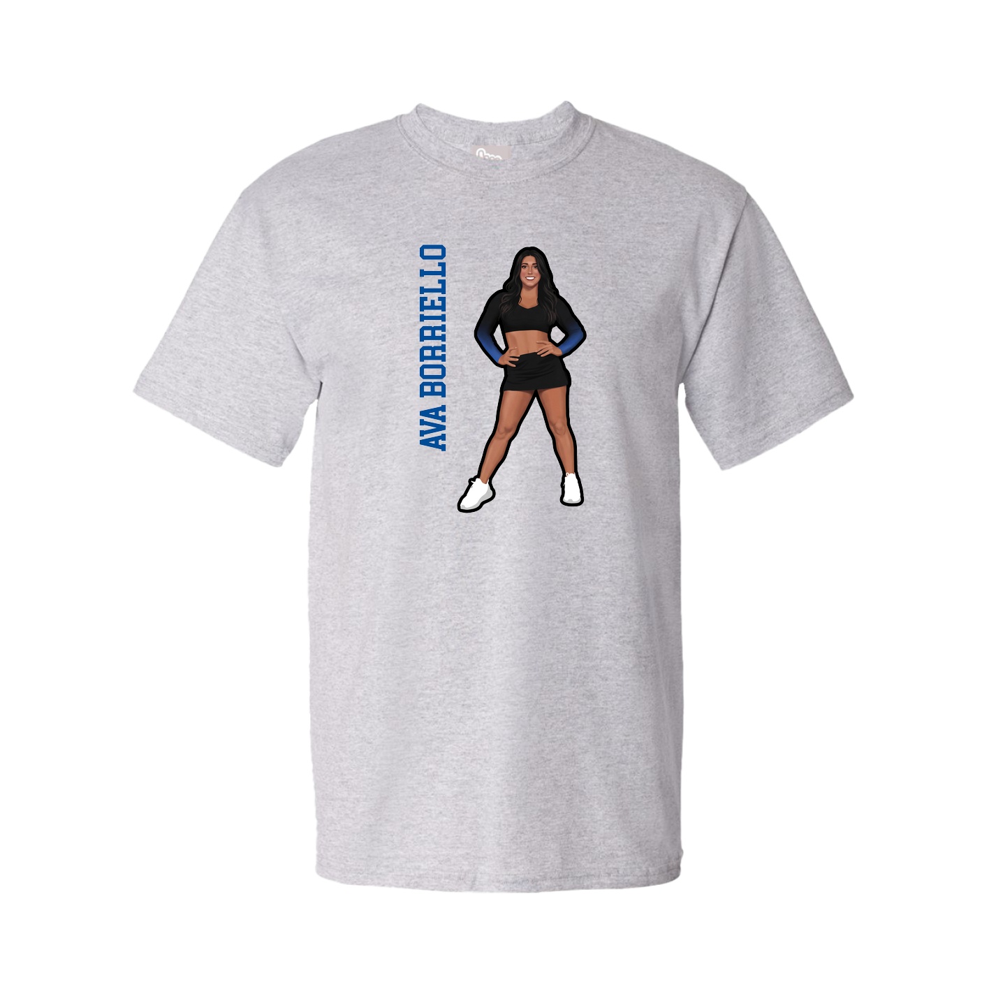 Youth Tee — Name Vertical in Grey