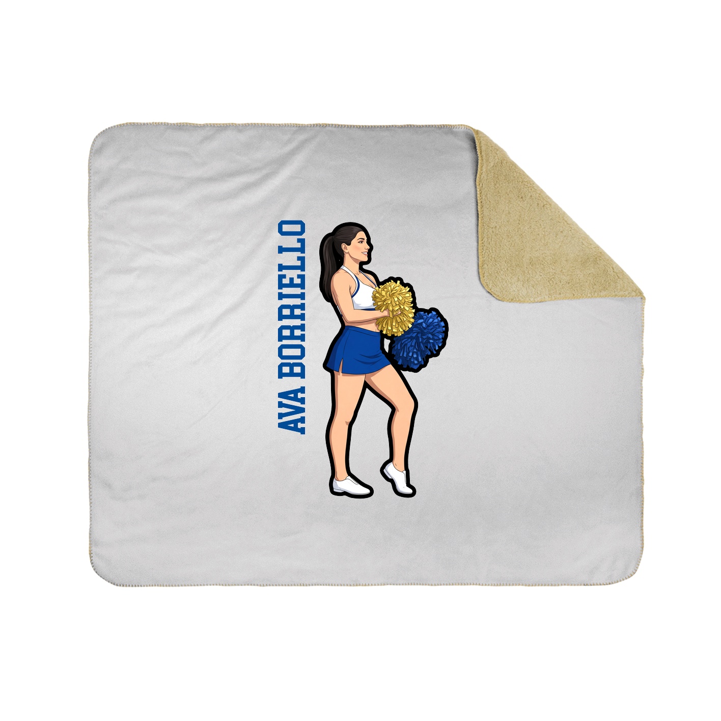 Throw Blanket — Name Vertical in White