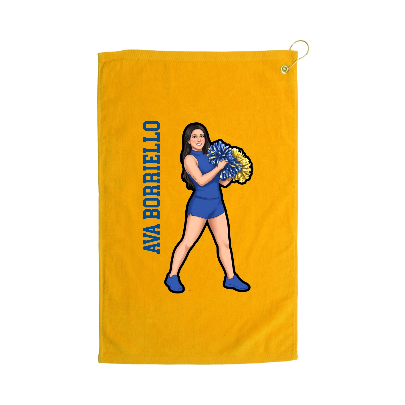 Golf Towel — Name Vertical in Gold