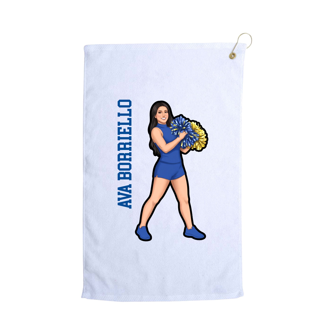 Golf Towel — Name Vertical in White