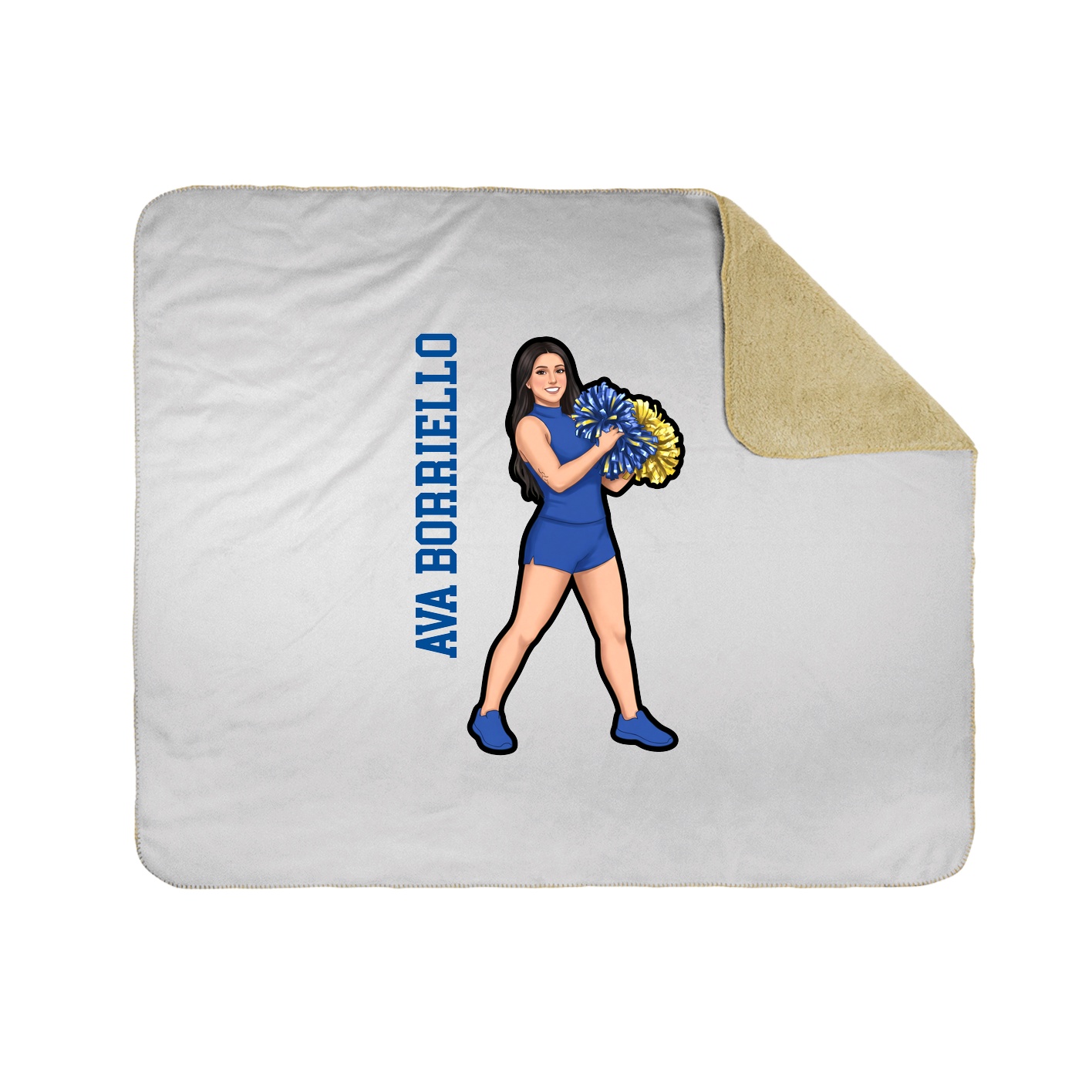 Throw Blanket — Name Vertical in White