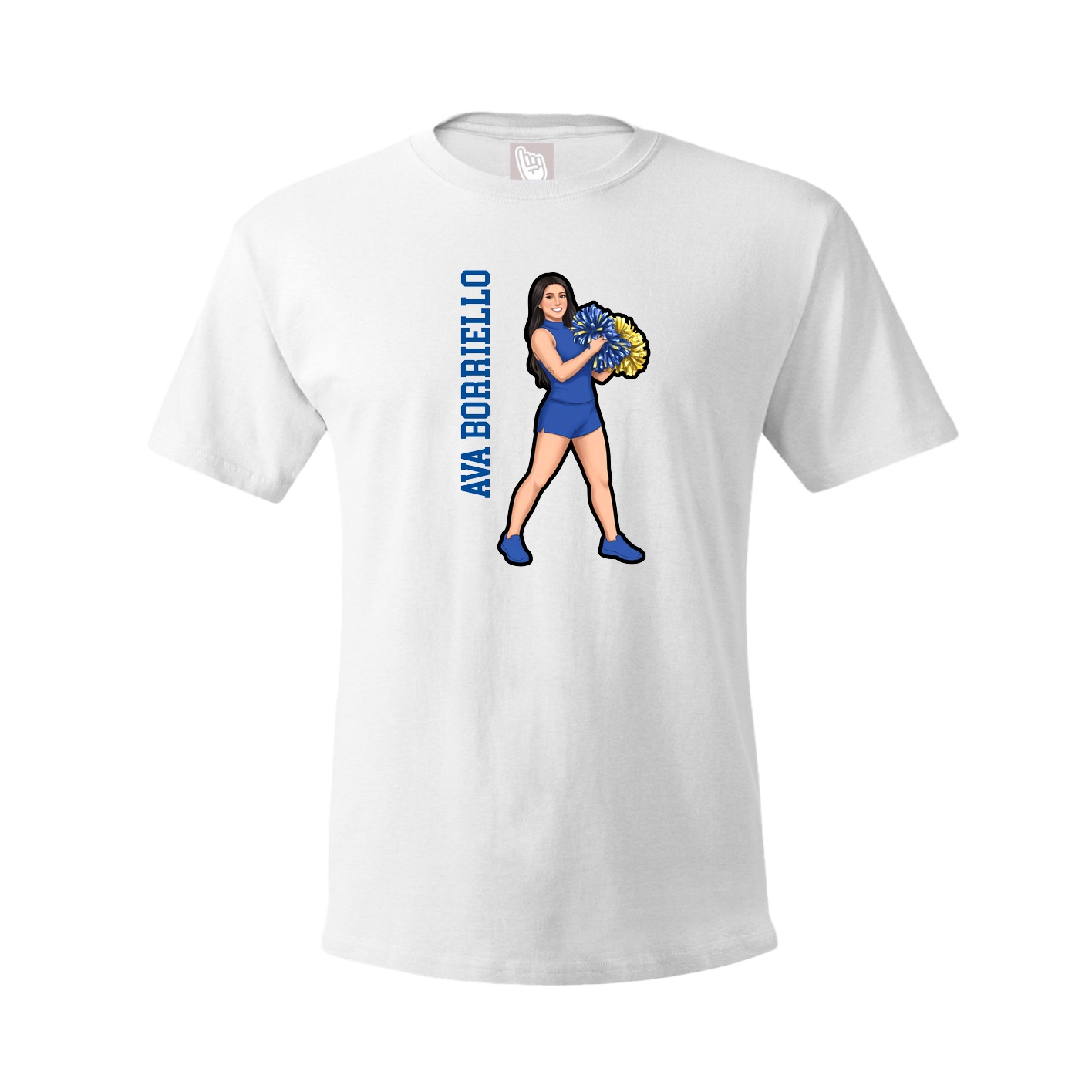 Youth Tee — Name Vertical in White