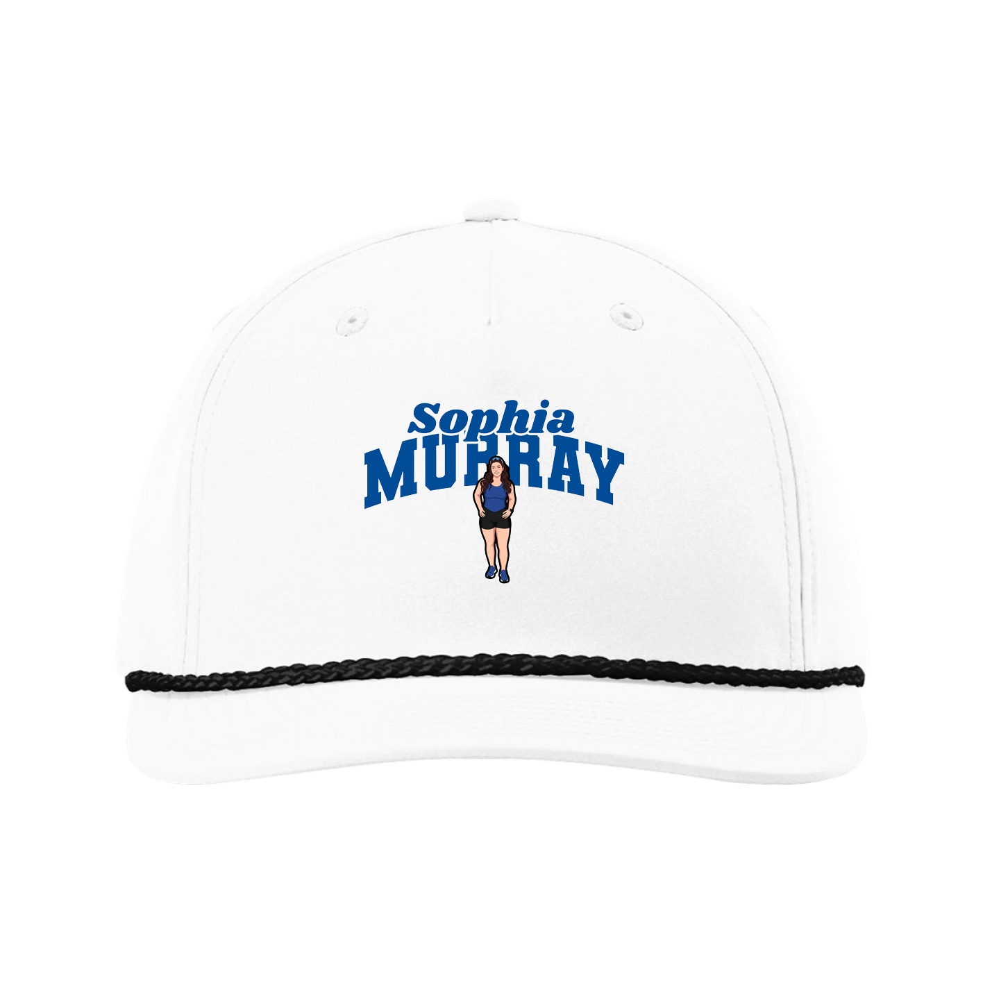 Five-Panel Classic Rope Cap — Signature Arch in White