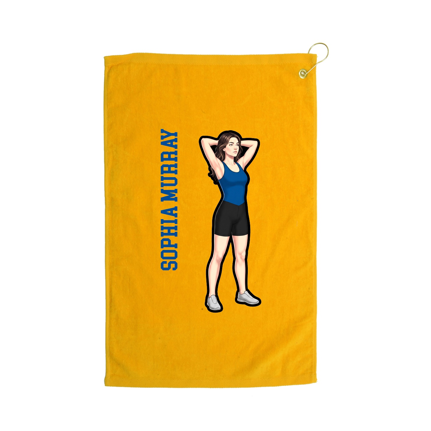 Golf Towel — Name Vertical in Gold