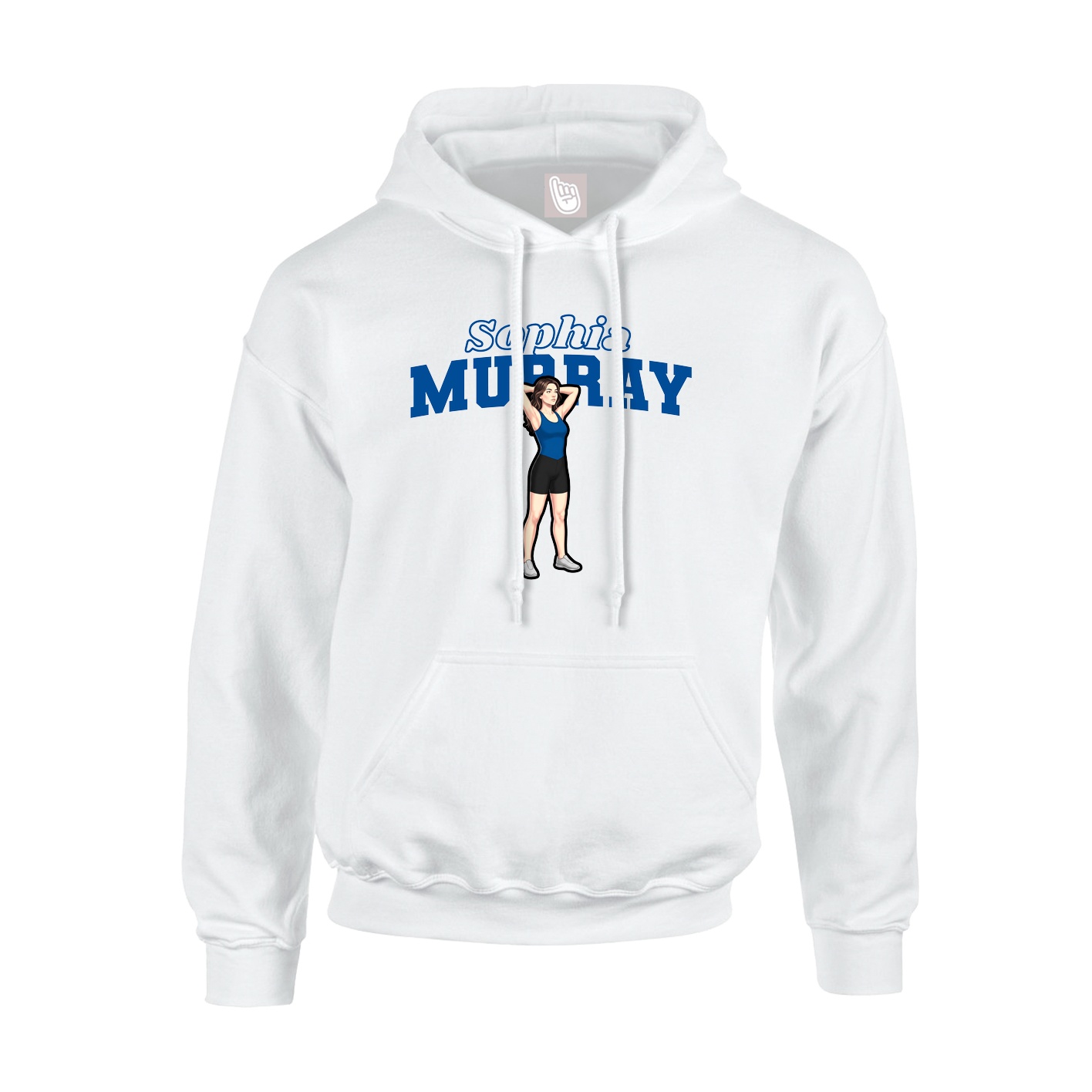 Youth Hoodie — Name Arch in White