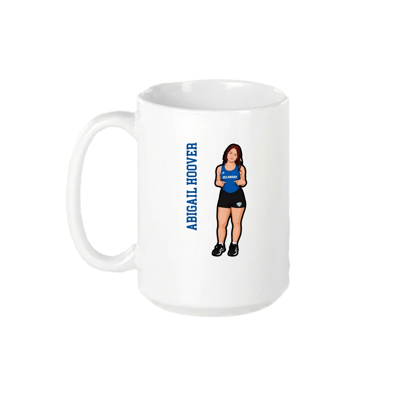 15oz Coffee Mug — Name Vertical in White