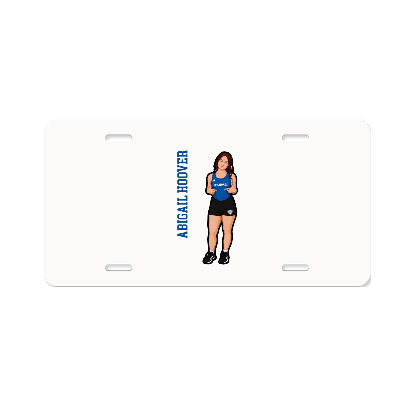 License Plate — Name Vertical in Classic