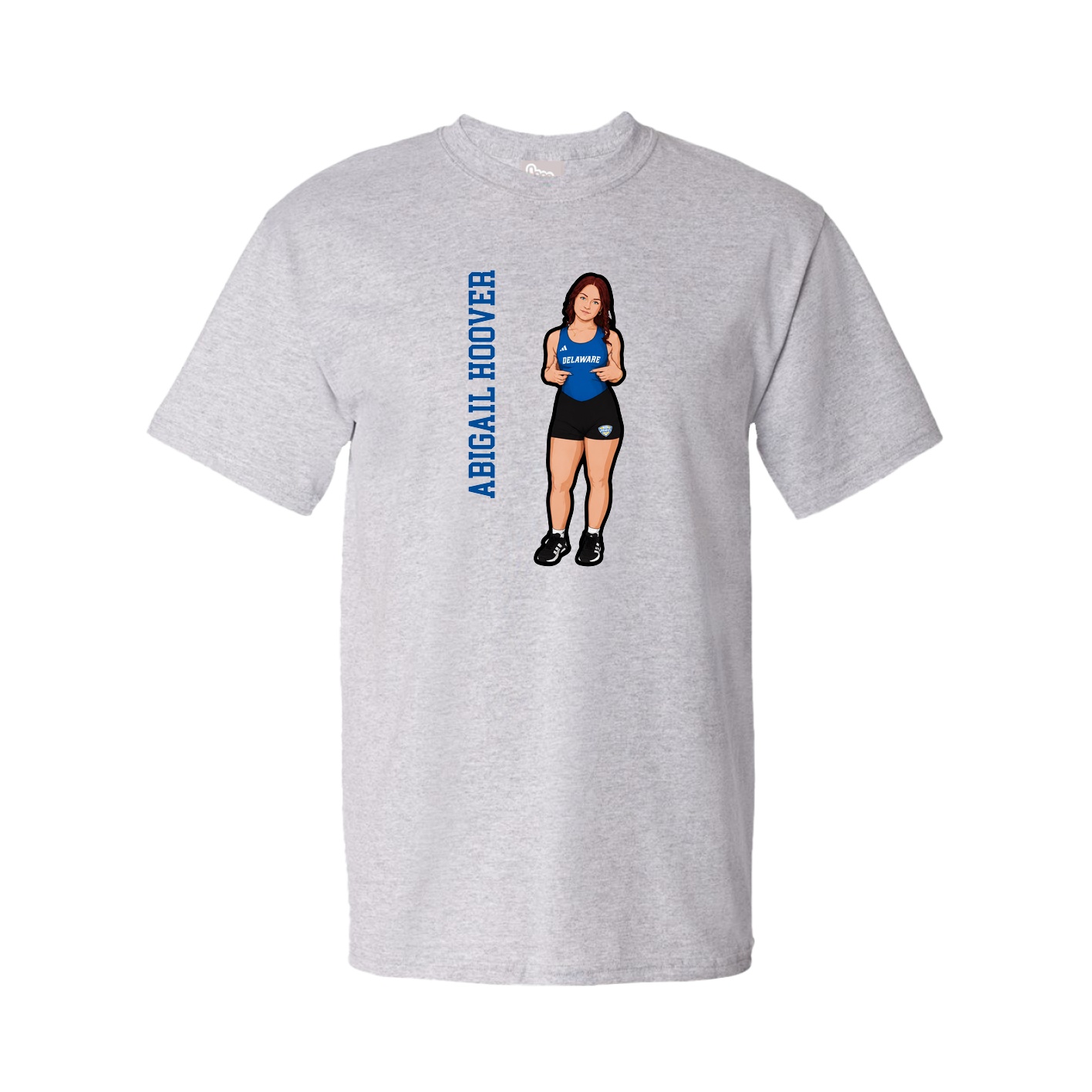 Tee — Name Vertical in Grey