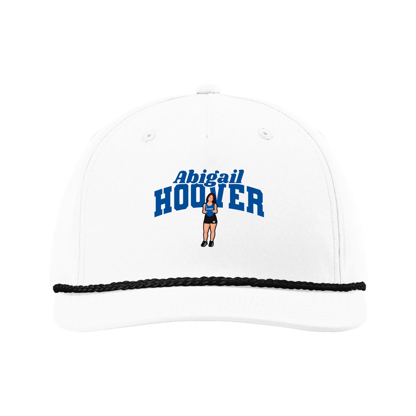 Five-Panel Classic Rope Cap — Signature Arch in White