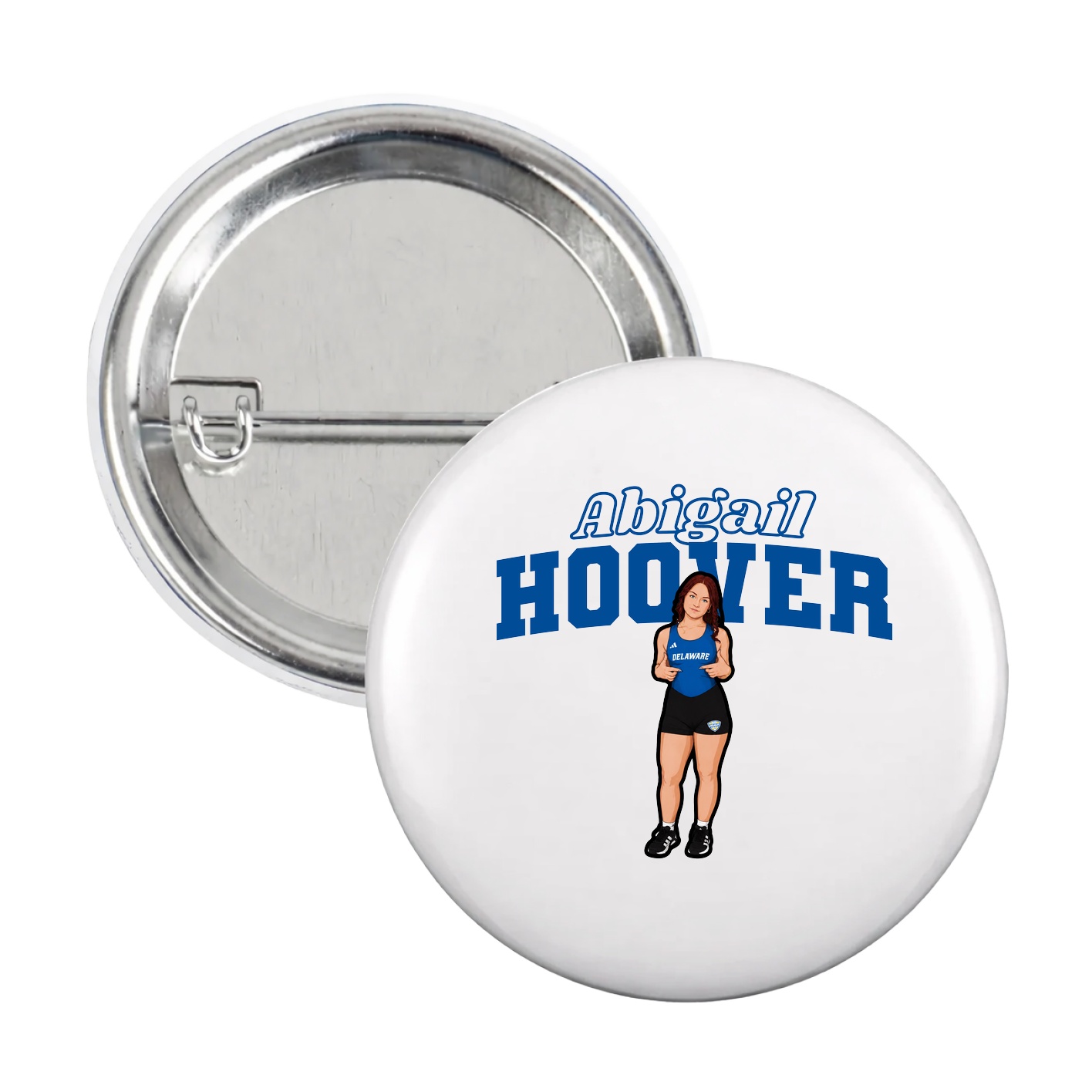 Game Day Button — Name Arch in White