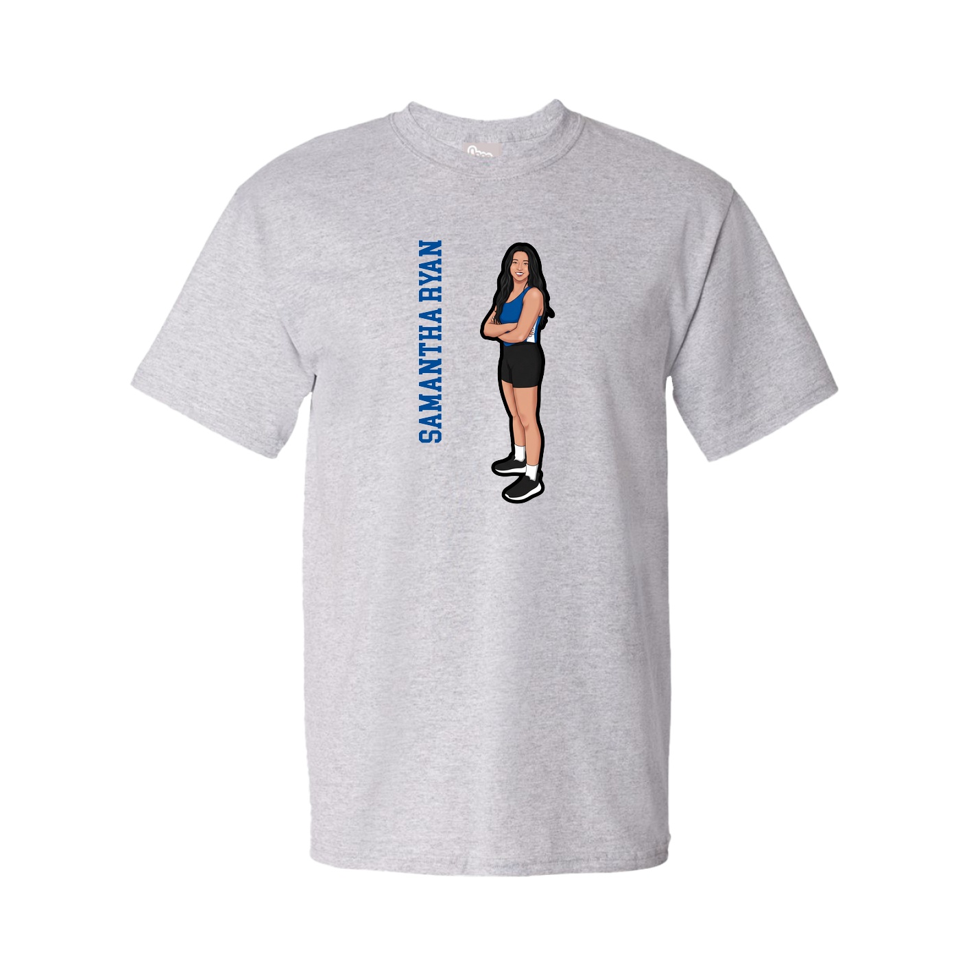Tee — Name Vertical in Grey