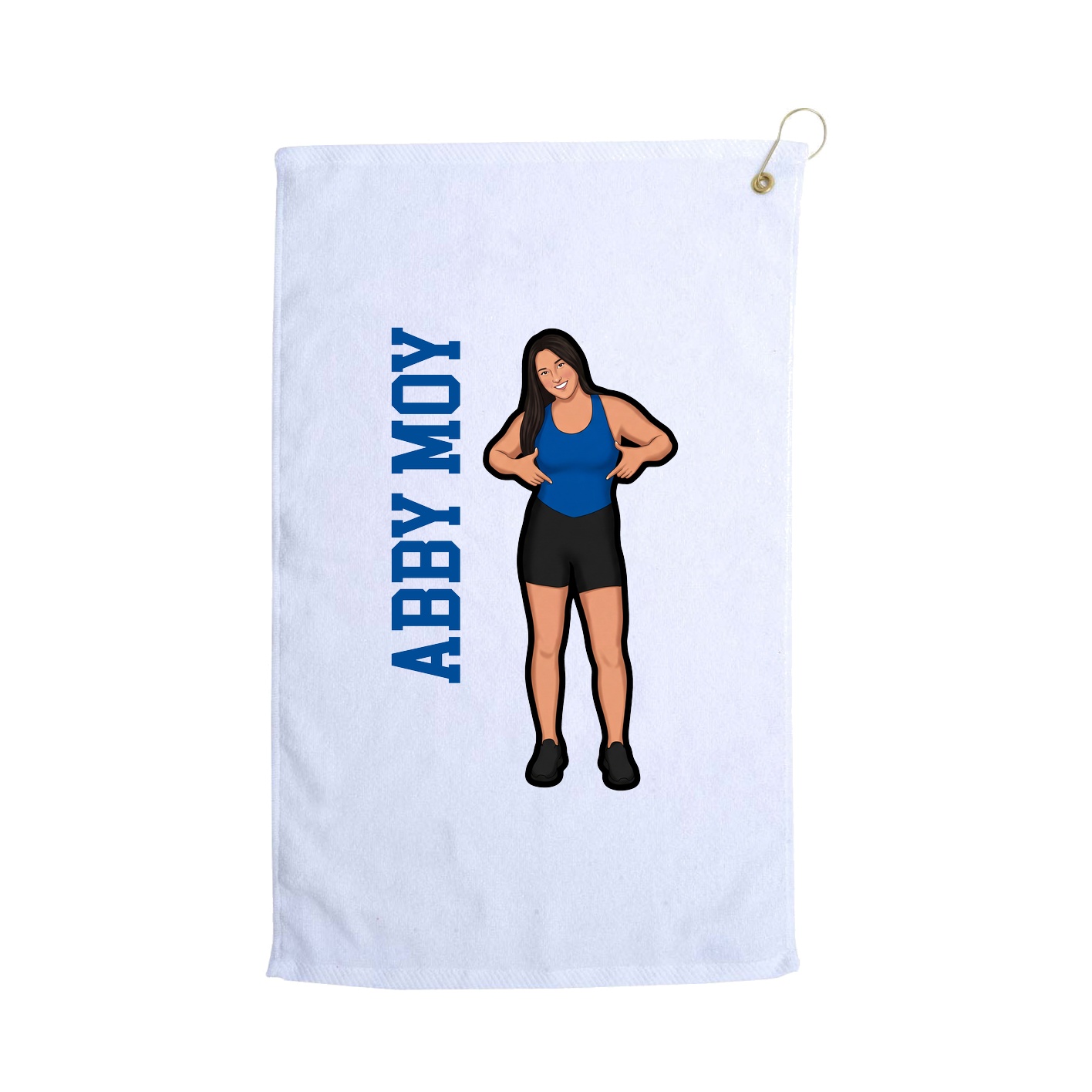 Golf Towel — Name Vertical in White