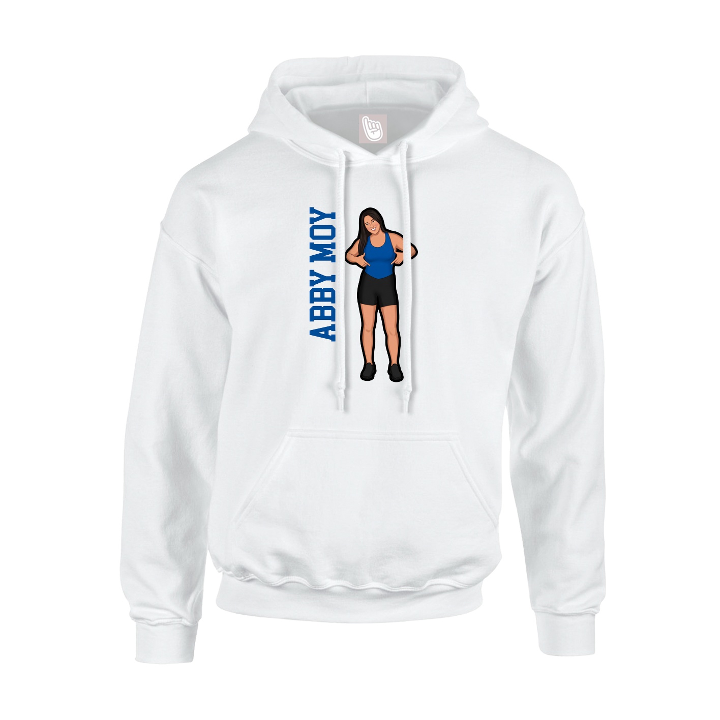 Youth Hoodie — Name Vertical in White