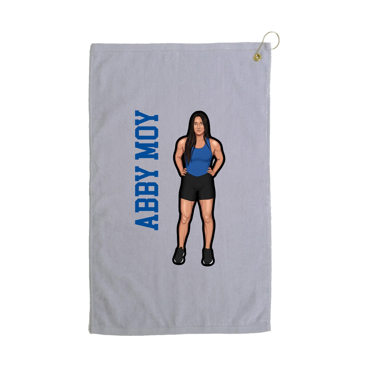 Golf Towel — Name Vertical in Grey
