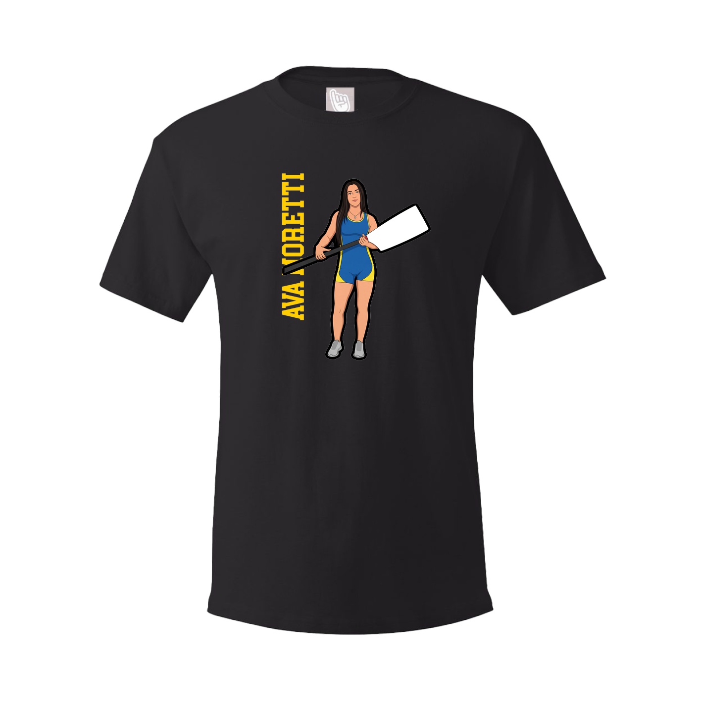 Youth Tee — Name Vertical in Black