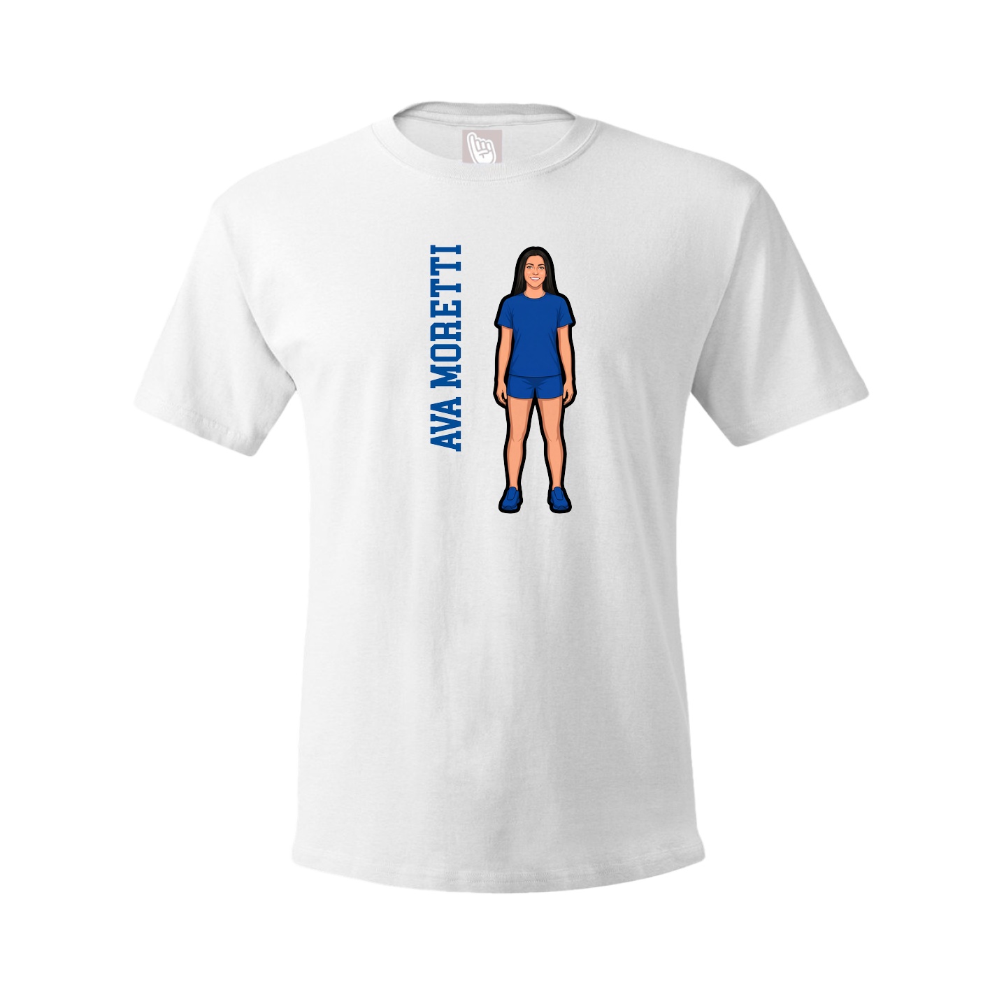 Youth Tee — Name Vertical in White