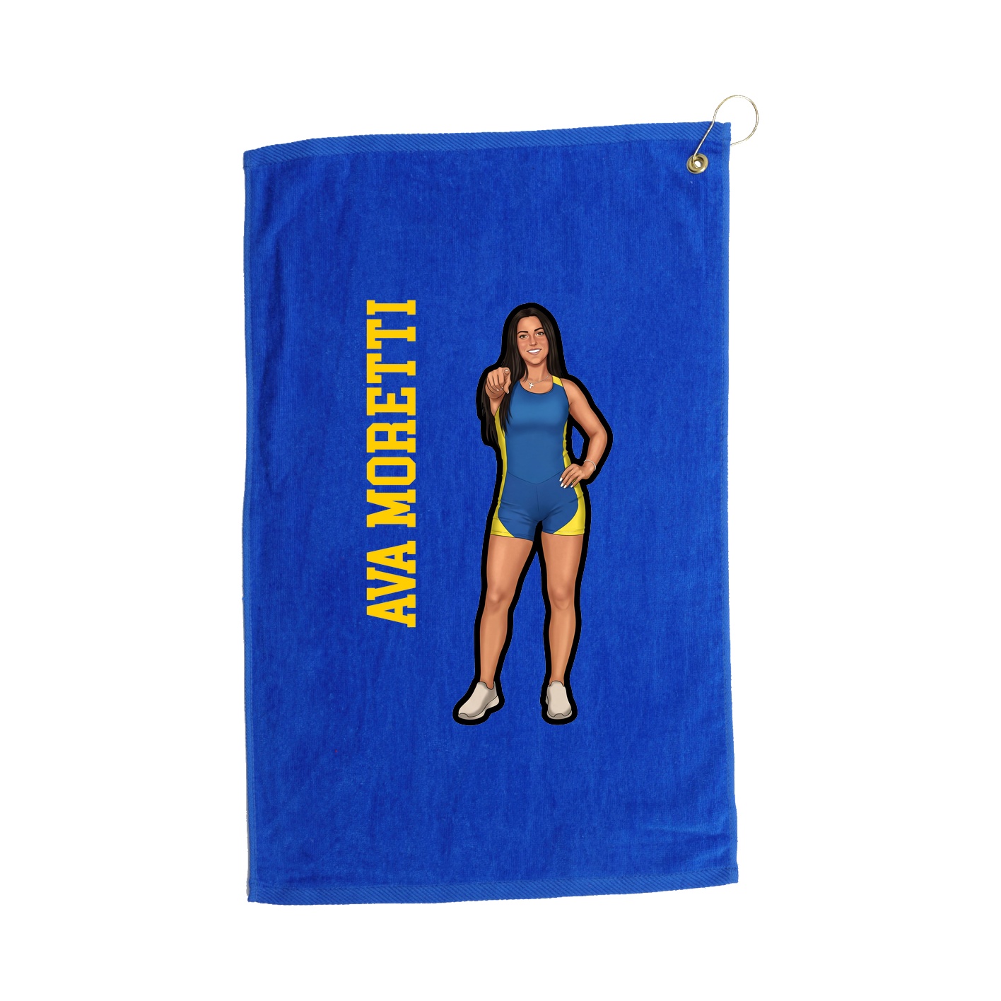 Golf Towel — Name Vertical in Royal